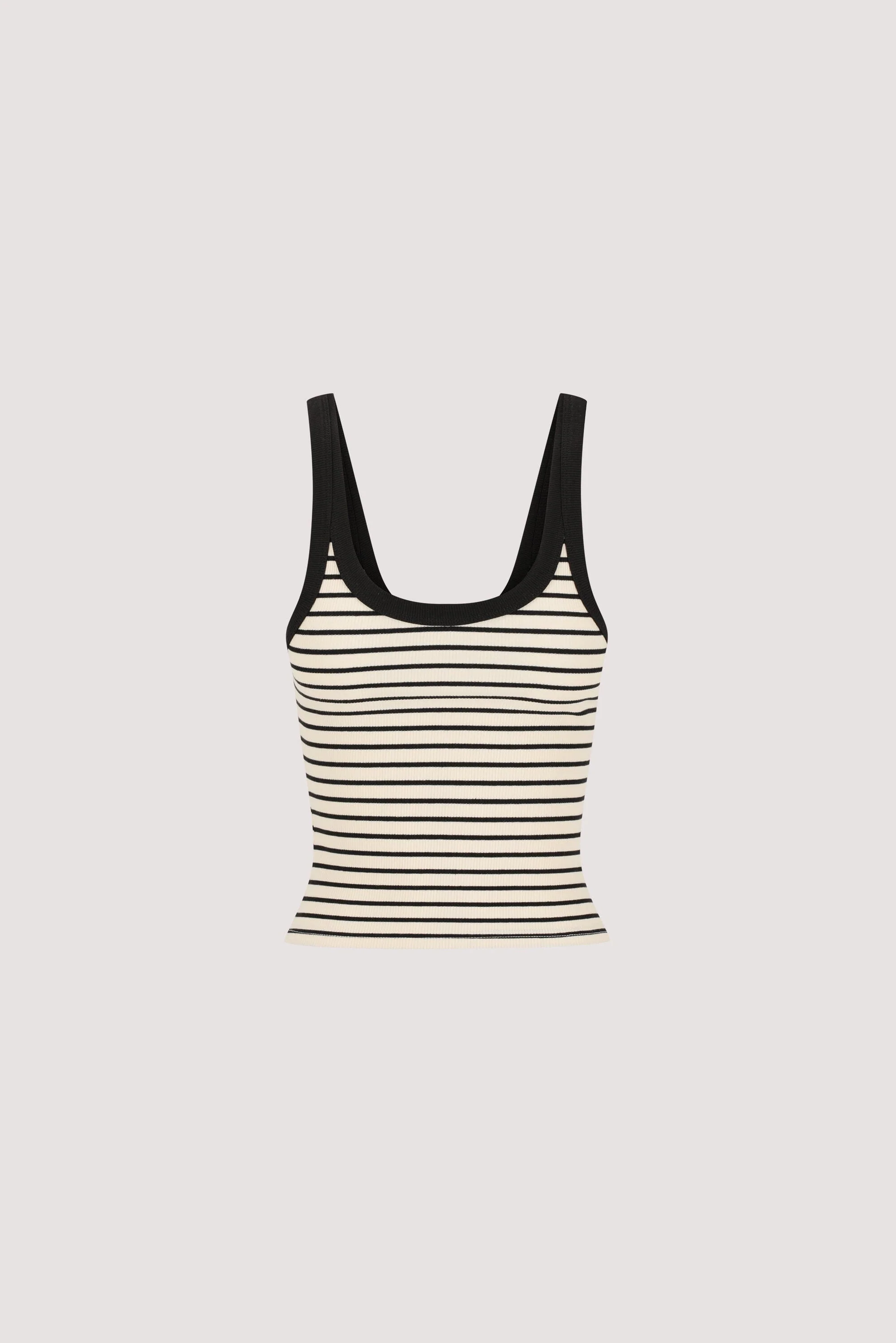 PENNY CREAM SLEEVELESS STRIPE KNIT TANK TOP - Image 6