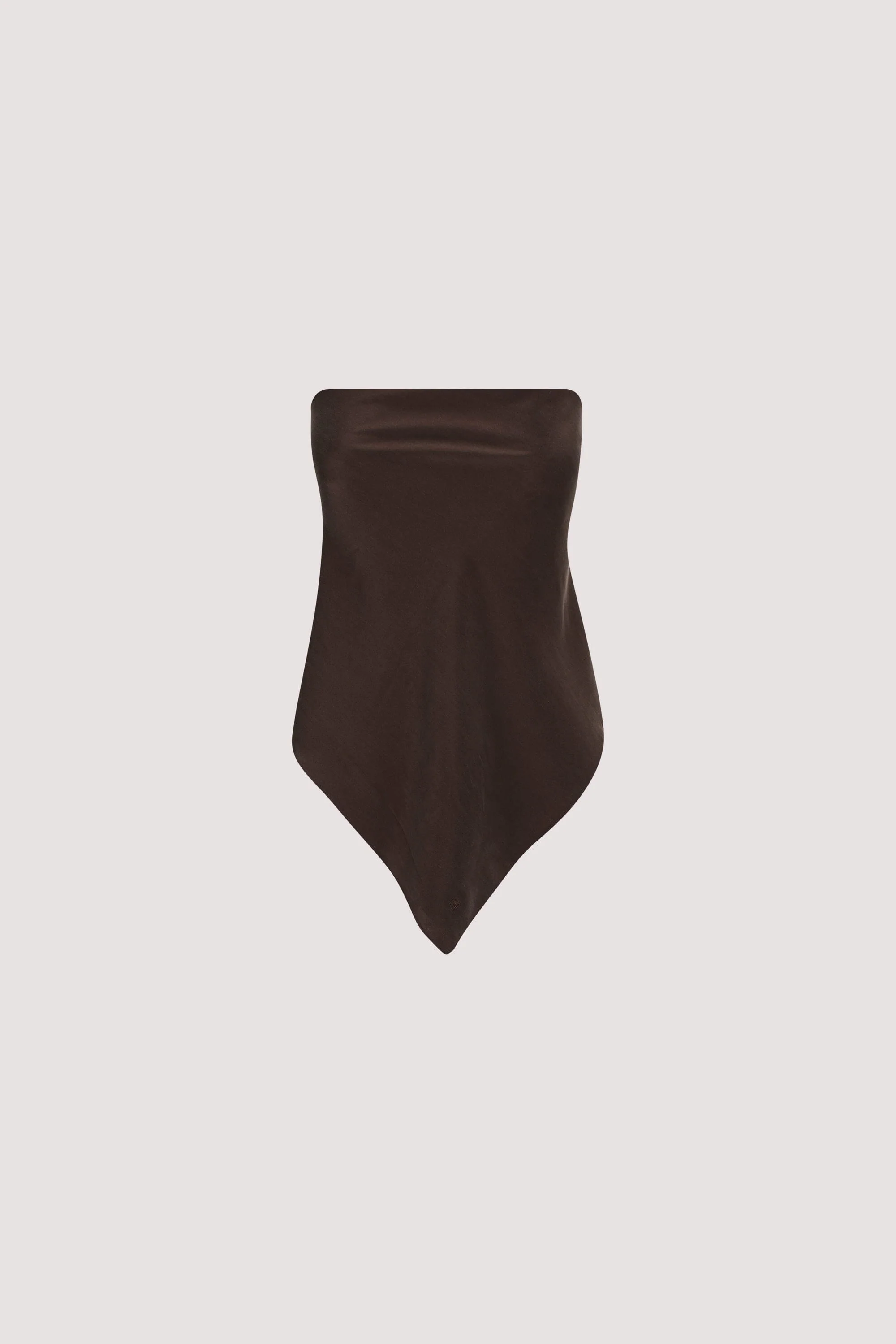 PERCY BITTER CHOC SILK SCARF TOP - Image 7