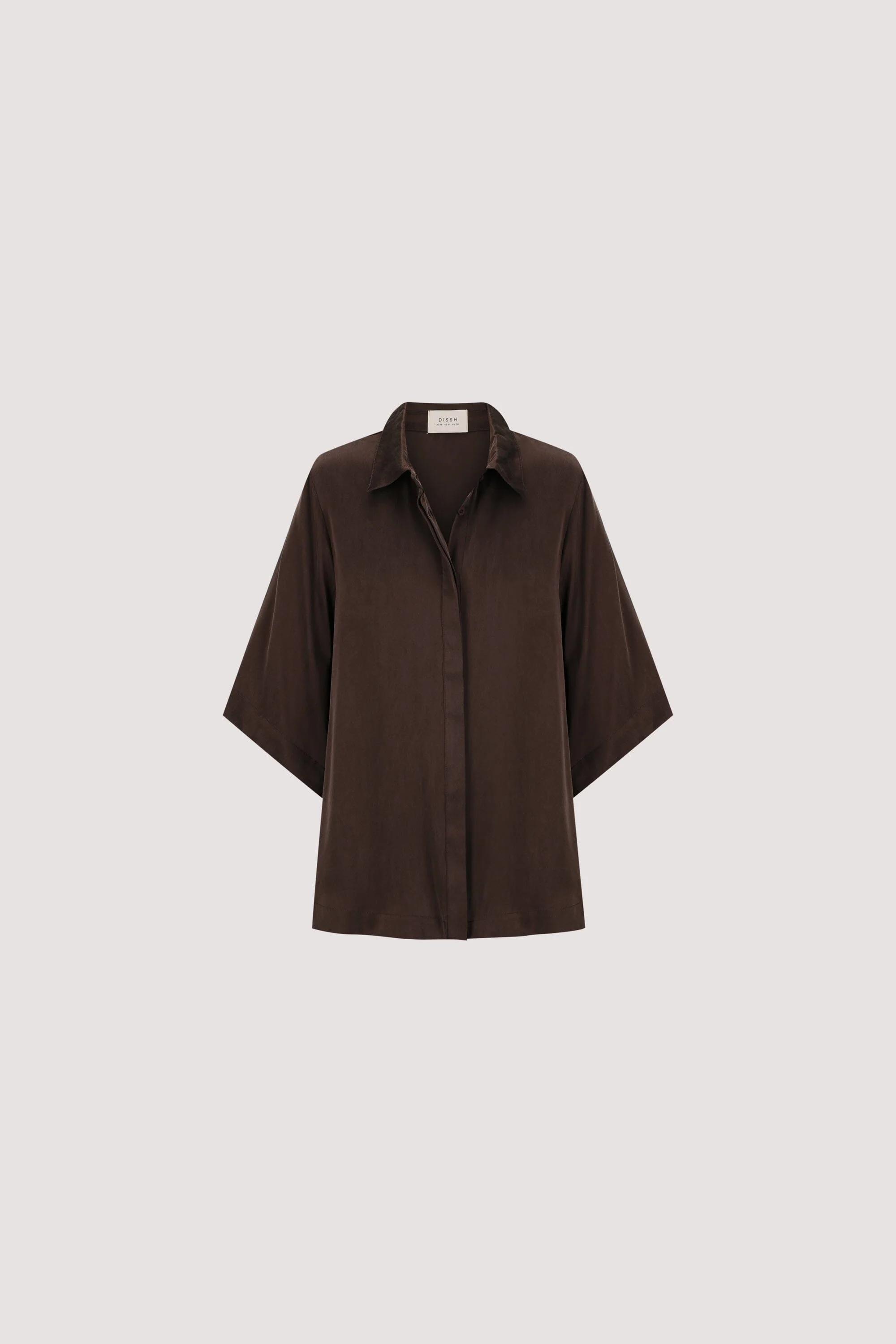 PERCY BITTER CHOC SILK SHIRT - Image 7