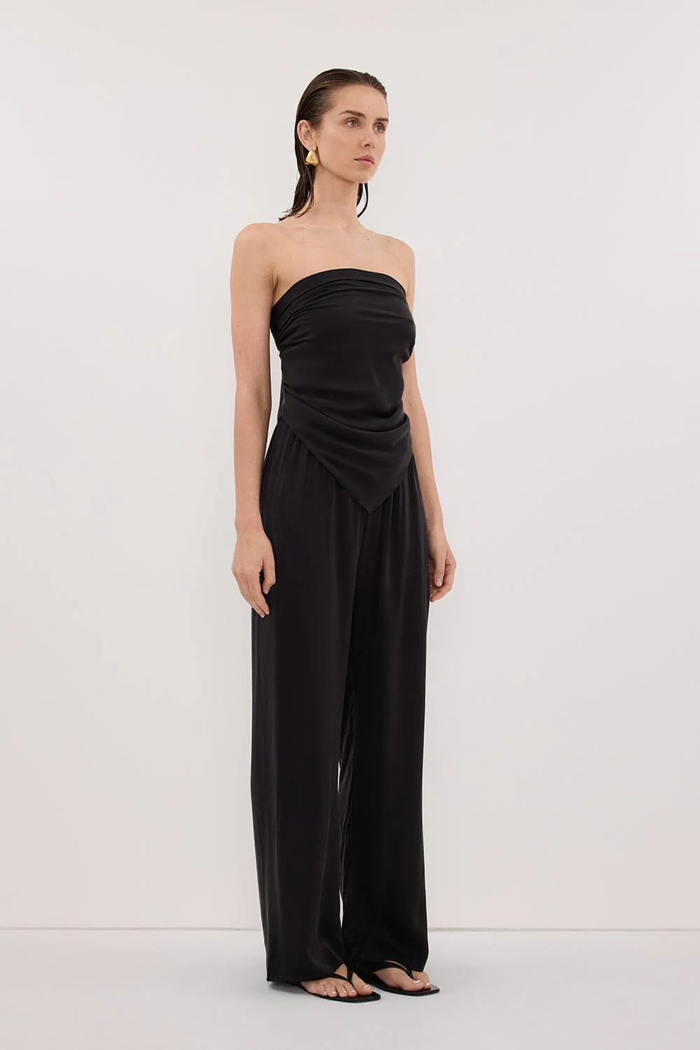 PERCY BLACK SILK SCARF TOP - Image 3
