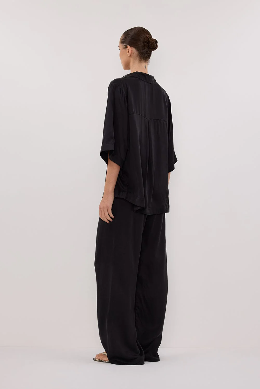 PERCY BLACK SILK SHIRT - Image 4