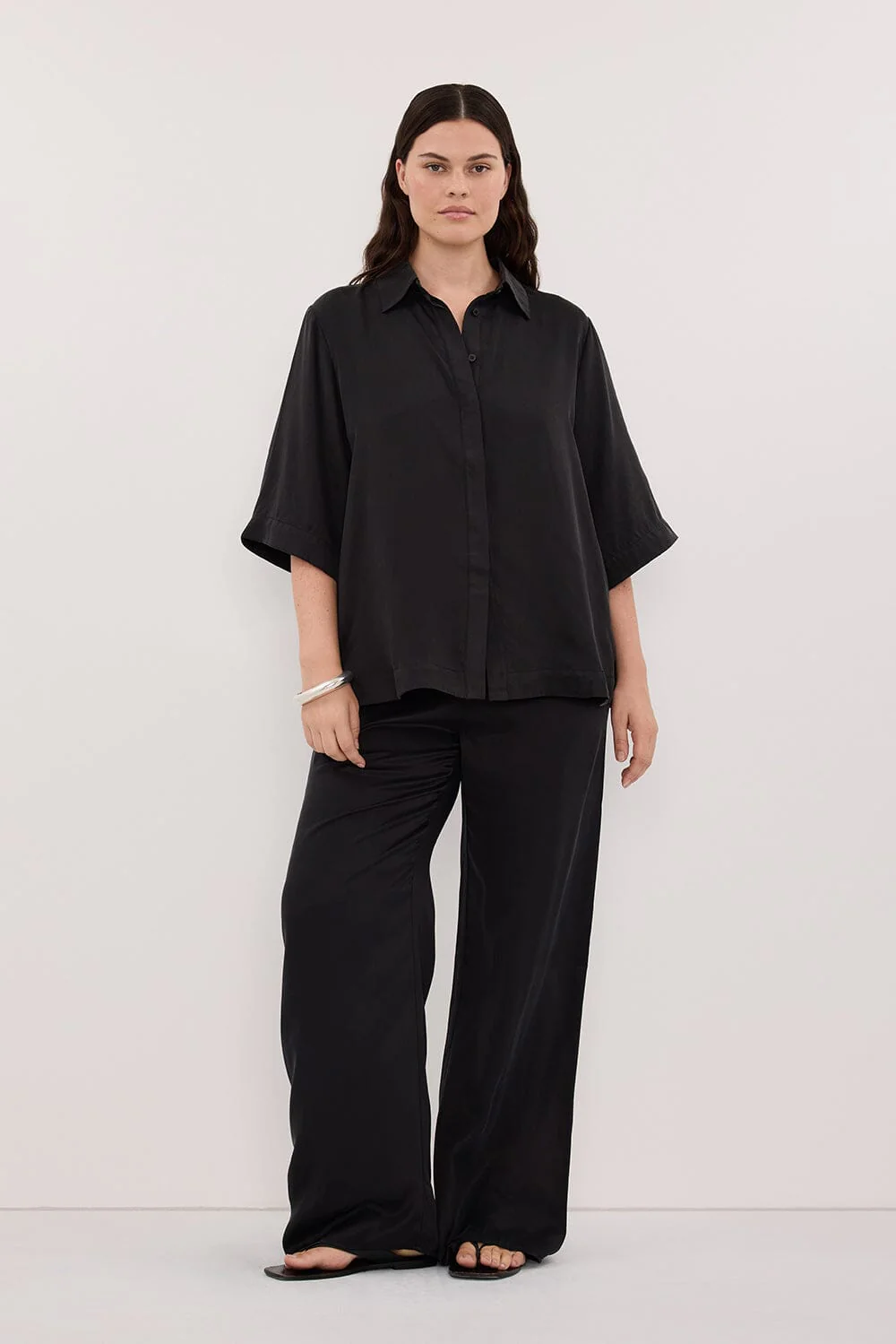 PERCY BLACK SILK SHIRT - Image 6