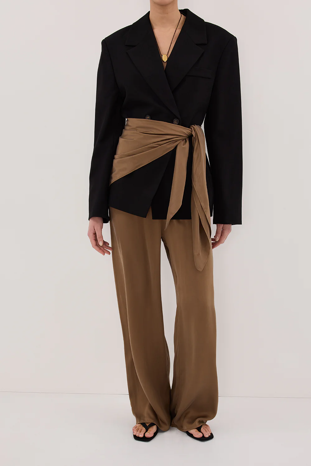 PERCY CHESTNUT SILK SCARF TOP - Image 2