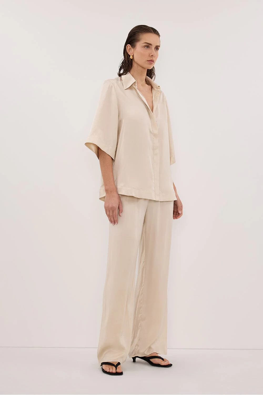 PERCY SANDSTONE SILK SHIRT - Image 3