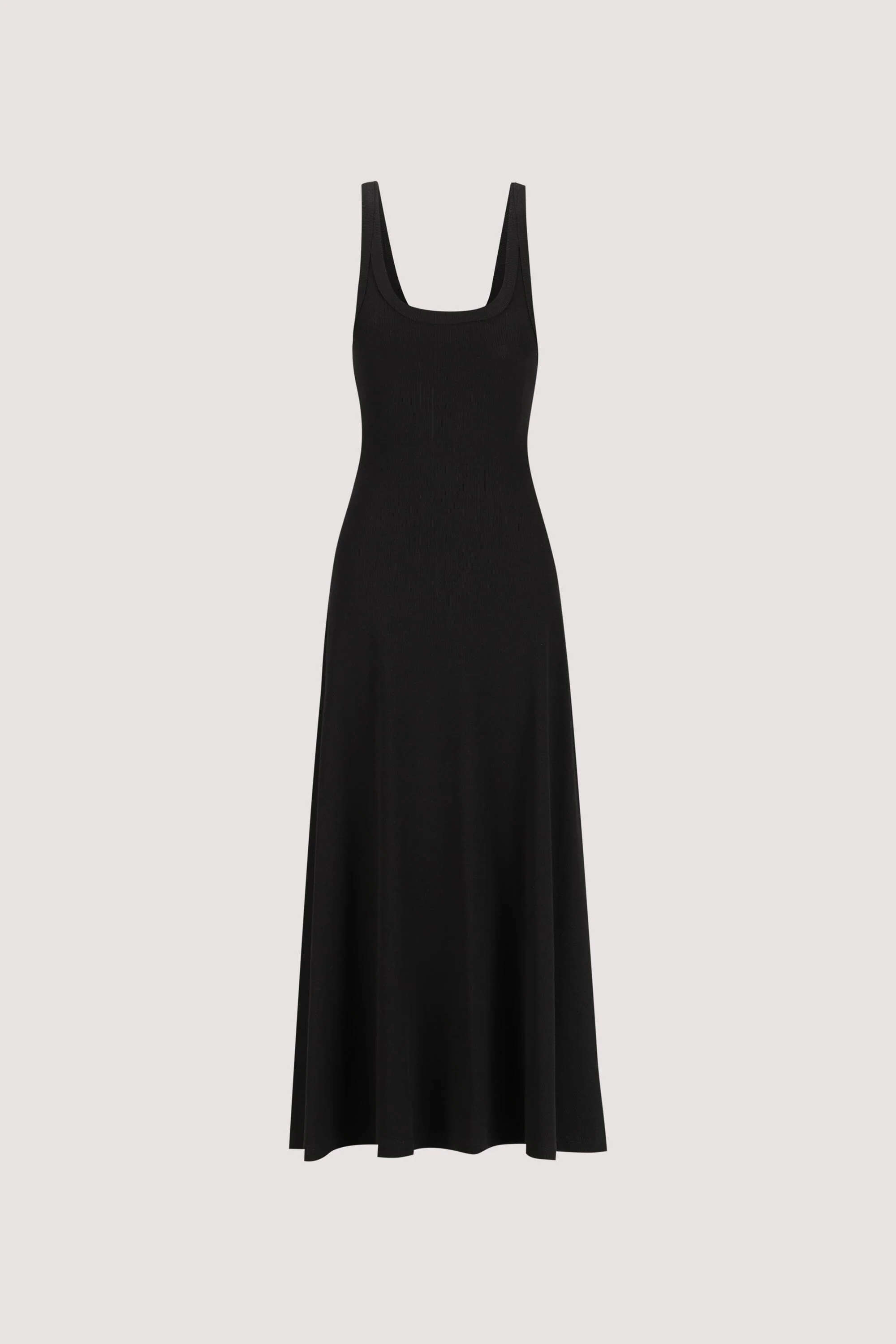 PHOEBE BLACK SLEEVELESS SCOOP NECK MIDI DRESS - Image 6