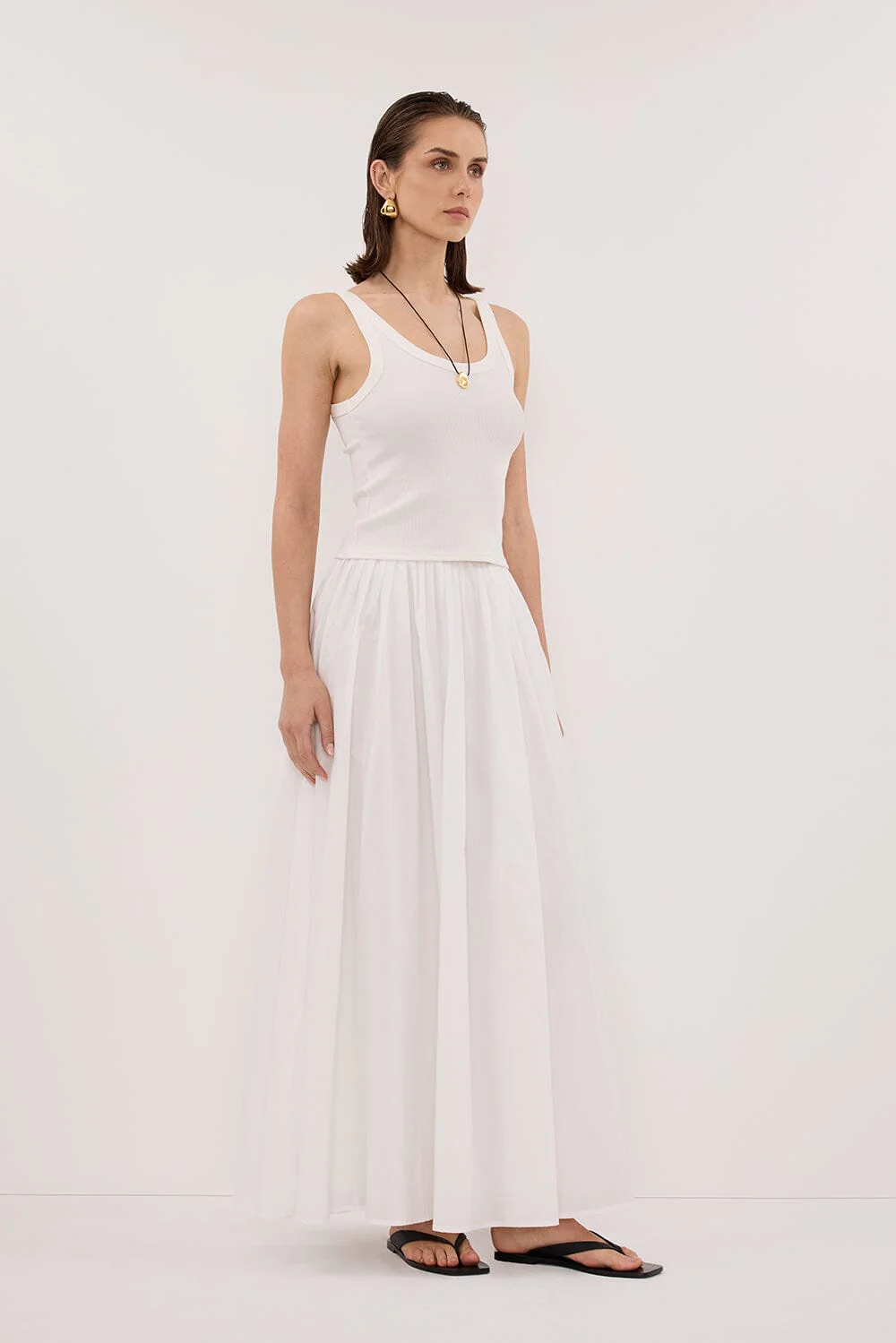 PHOEBE OFF WHITE SCOOP NECK TANK TOP - Image 4