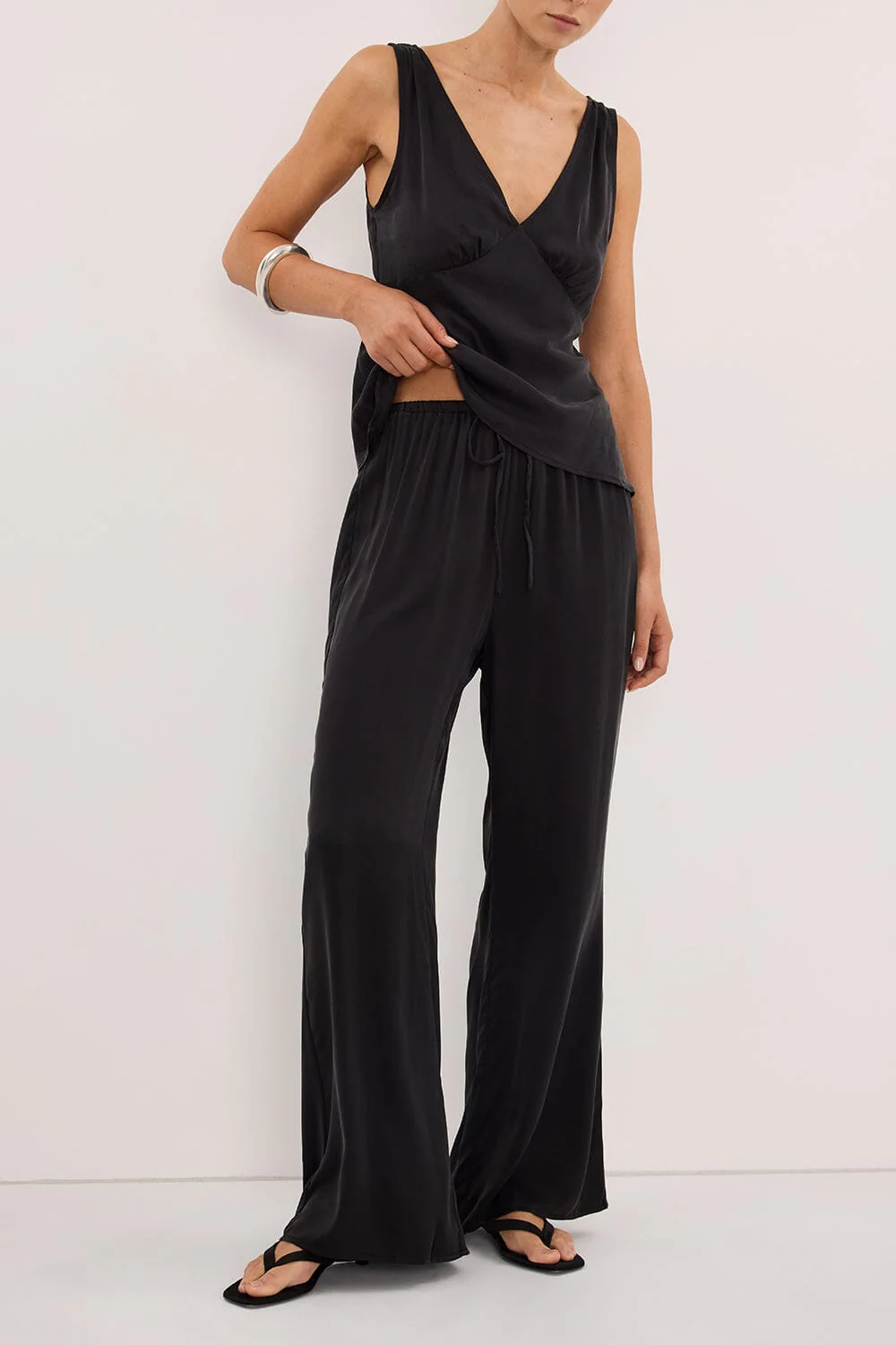 PIPPA BLACK SILK PANT - Image 2