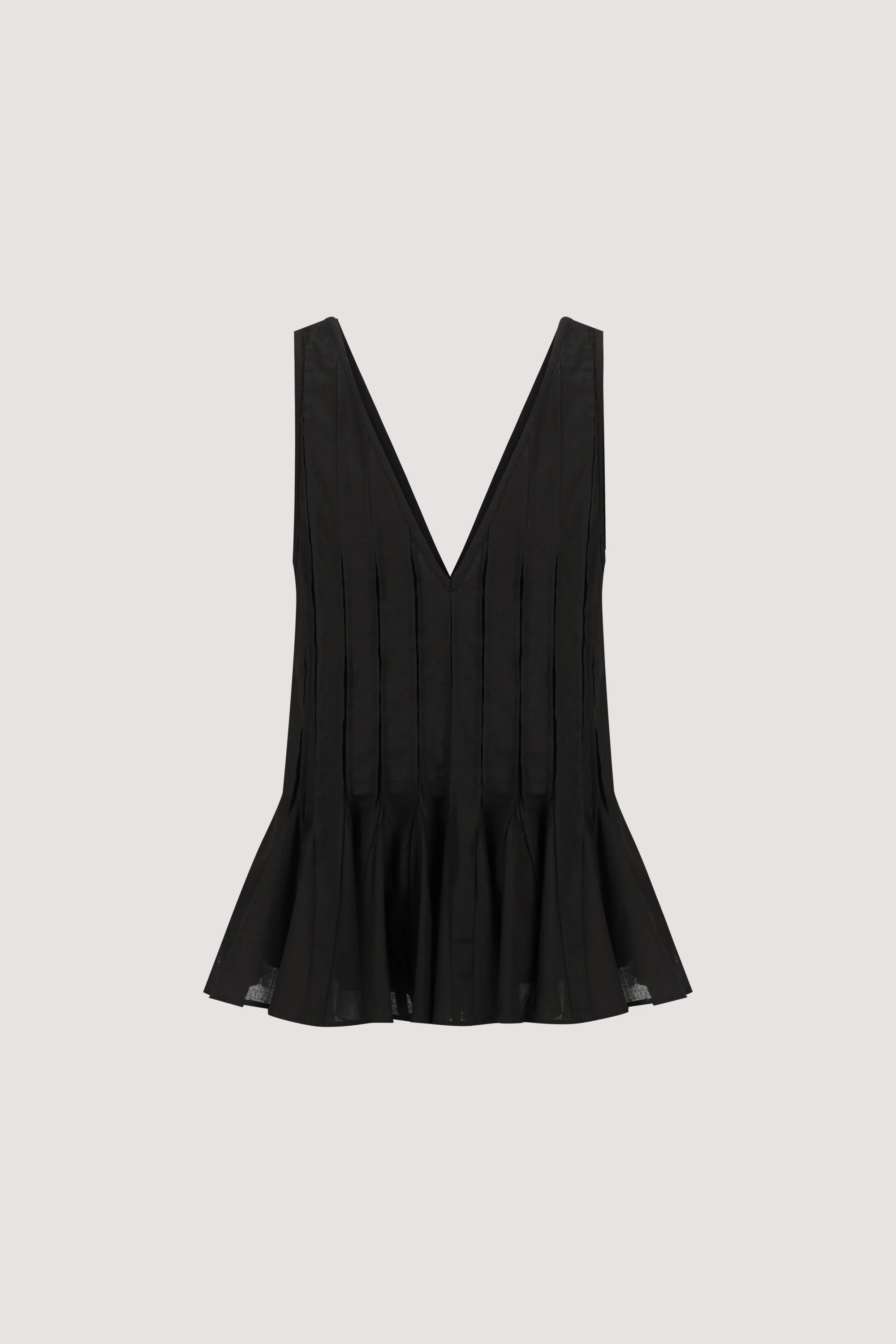 PIXIE BLACK LINEN GODET TOP - Image 7