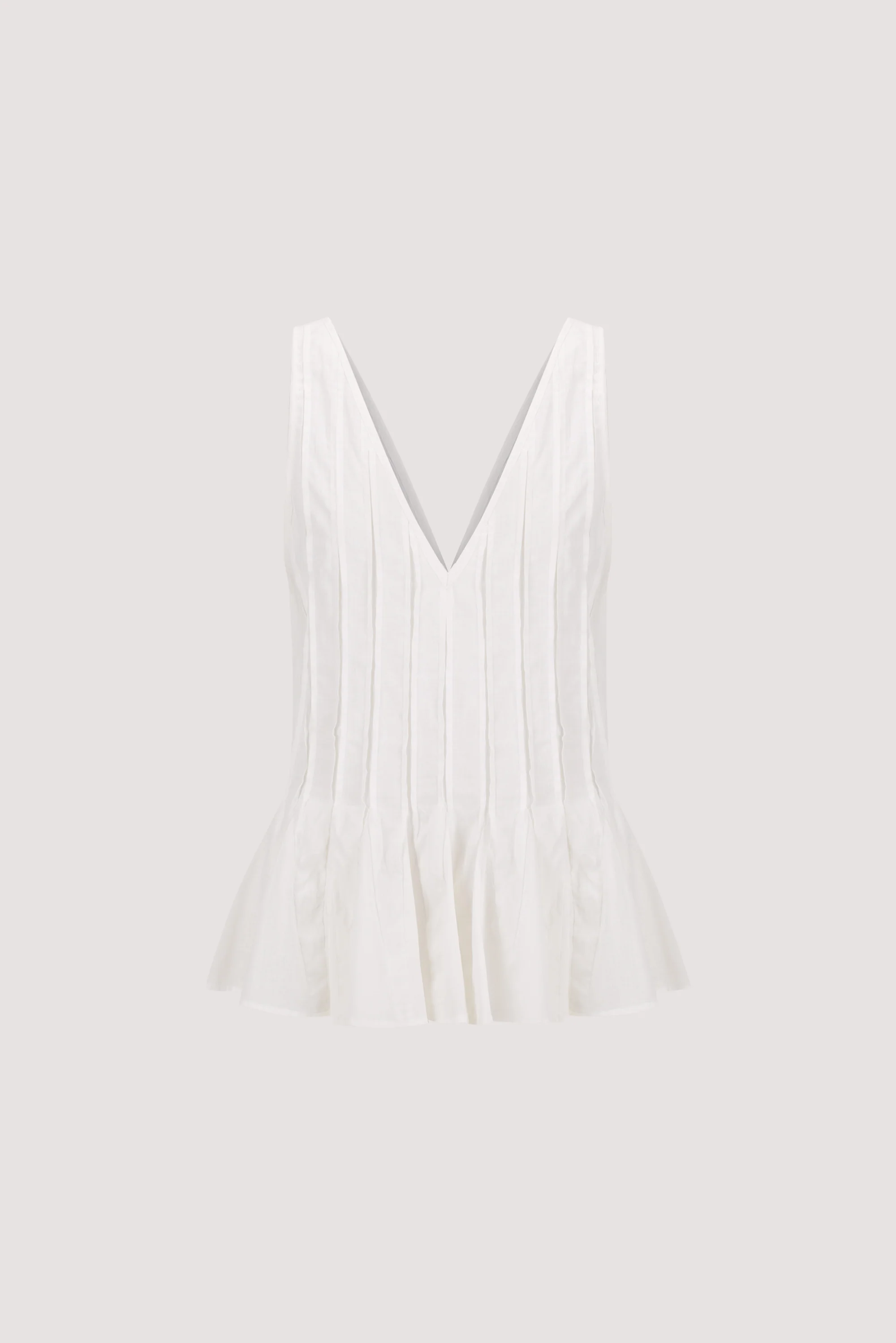 PIXIE WHITE LINEN GODET TOP - Image 6