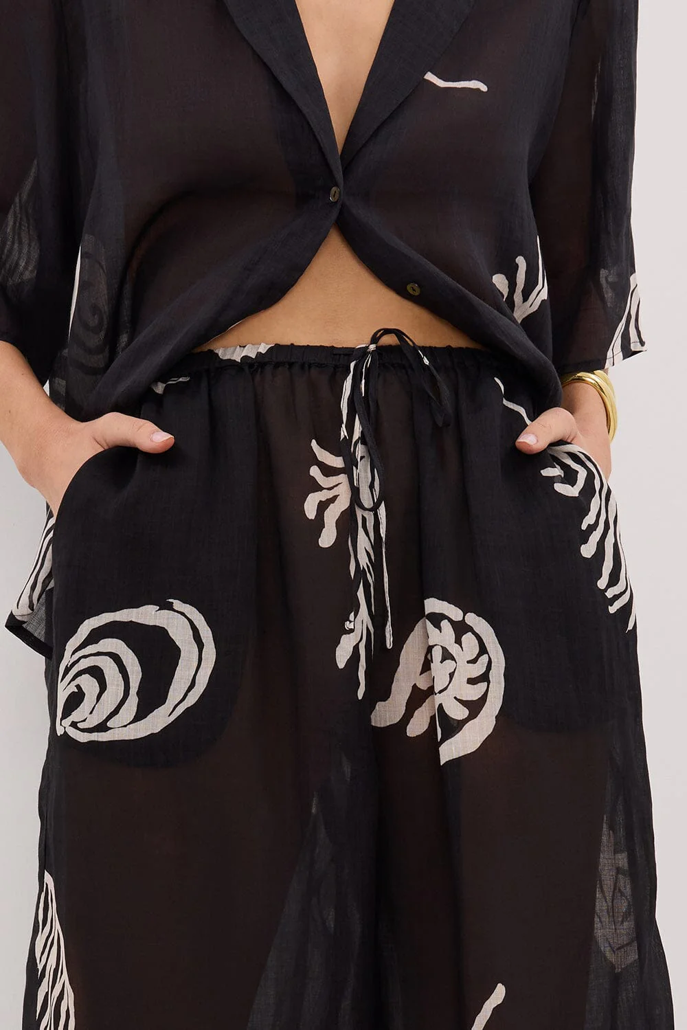 POSITANO BLACK RAMIE PANT - Image 5