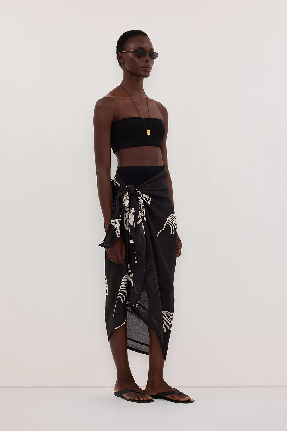 POSITANO BLACK RAMIE SARONG - Image 3
