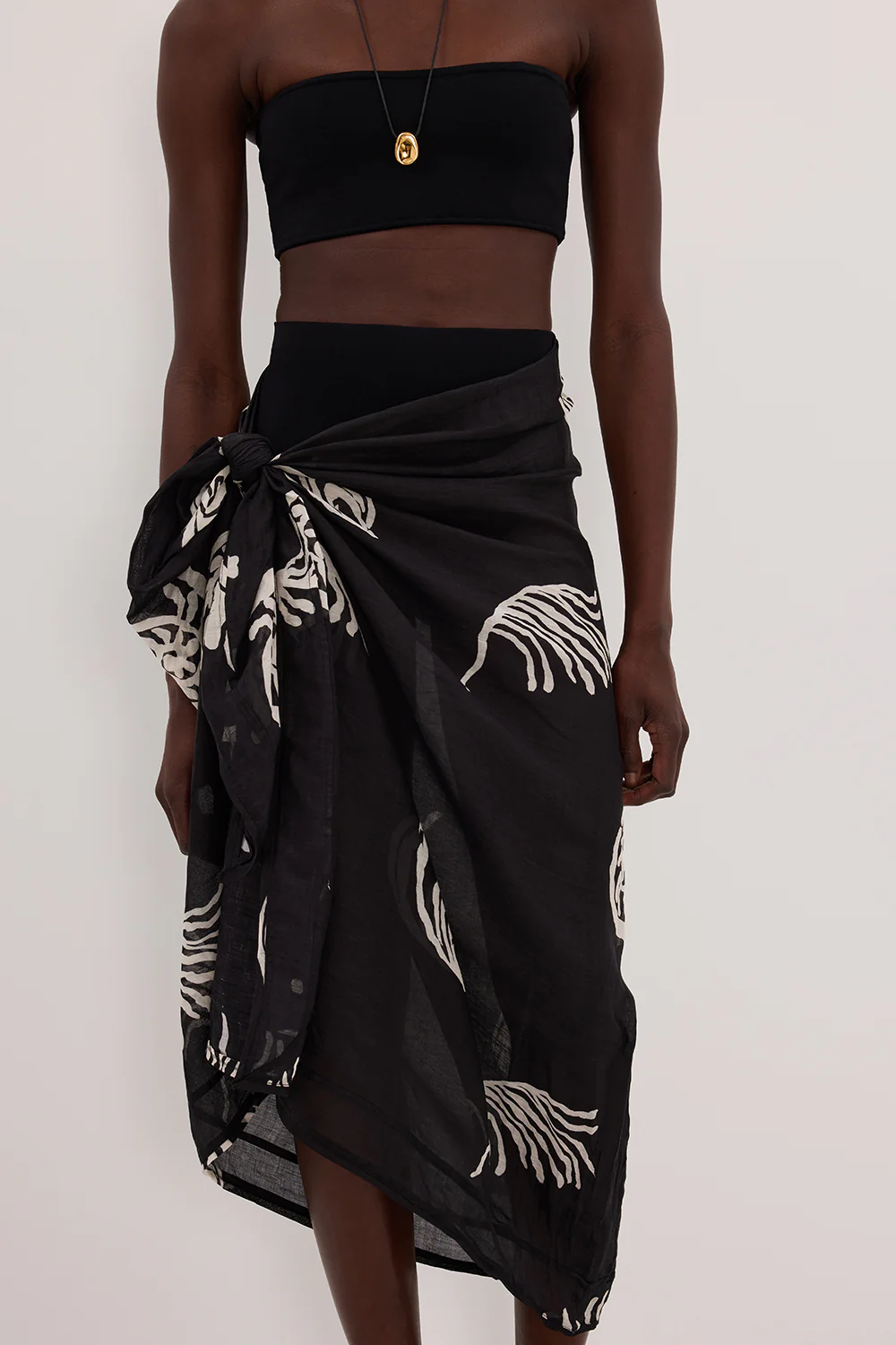 POSITANO BLACK RAMIE SARONG - Image 5