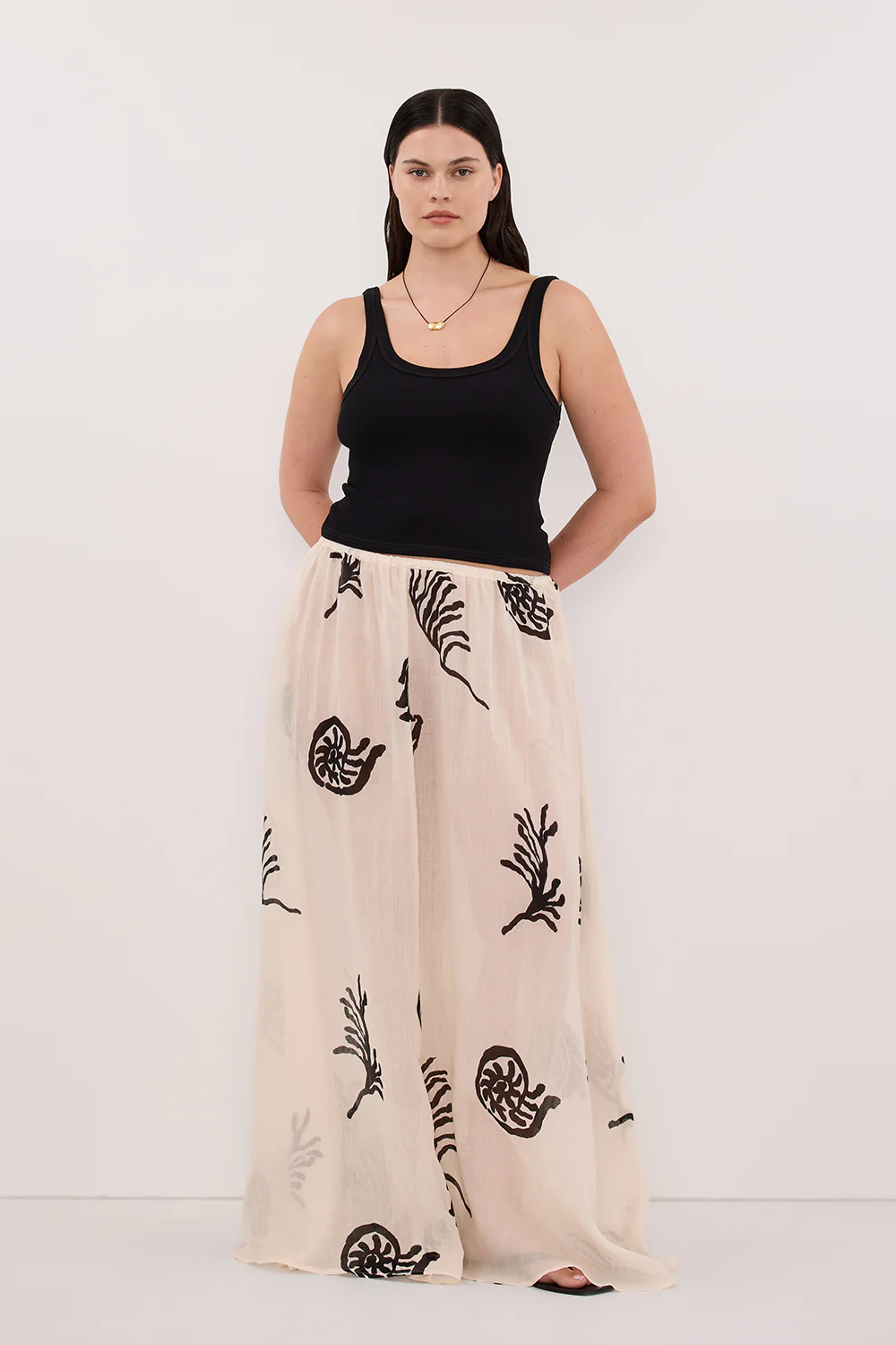 POSITANO SANDSTONE RAMIE MIDI SKIRT - Image 6