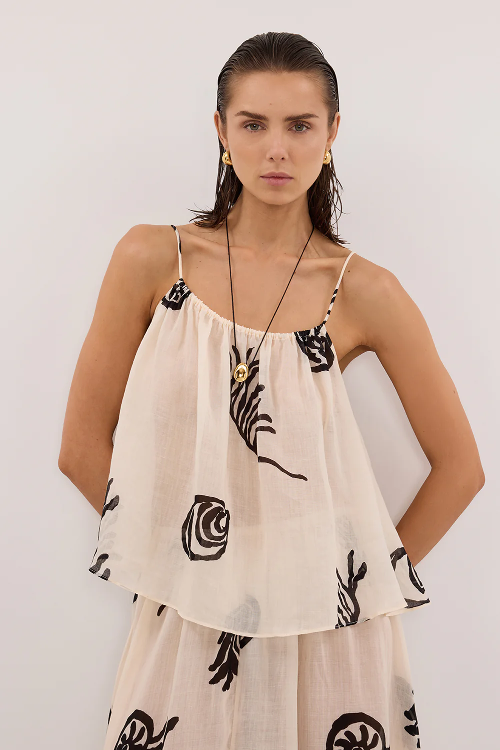 POSITANO SANDSTONE SLEEVELESS RAMIE  TOP - Image 3
