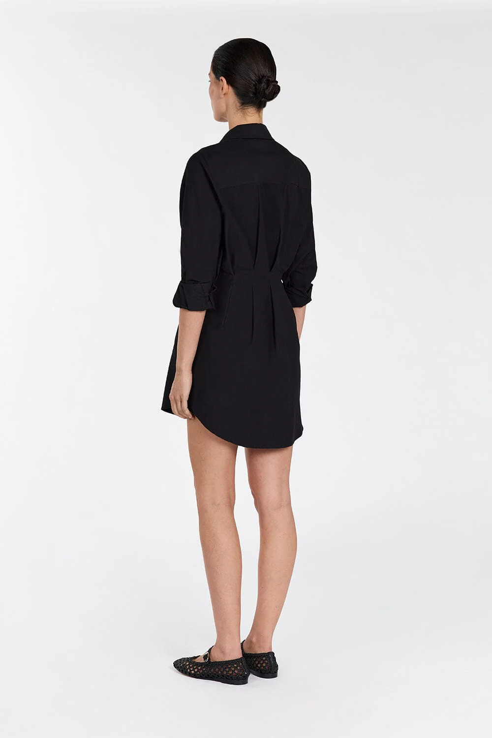 RACHEL BLACK SHIRT MINI DRESS - Image 4