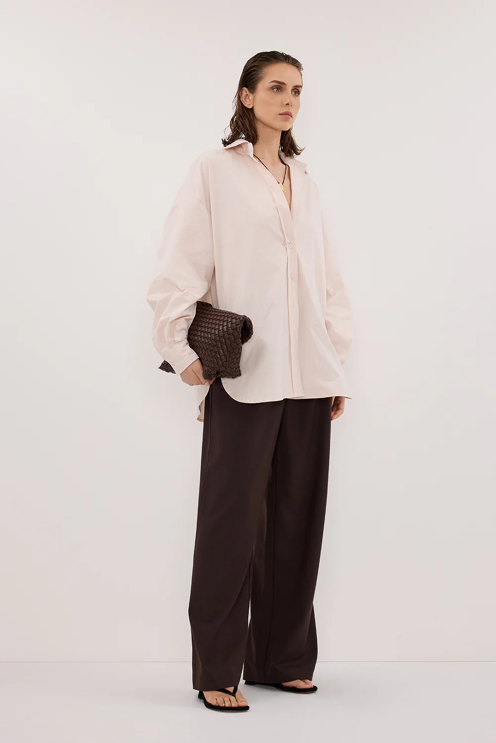 RAQUEL POWDER LONG SLEEVE COTTON POPLIN SHIRT - Image 3