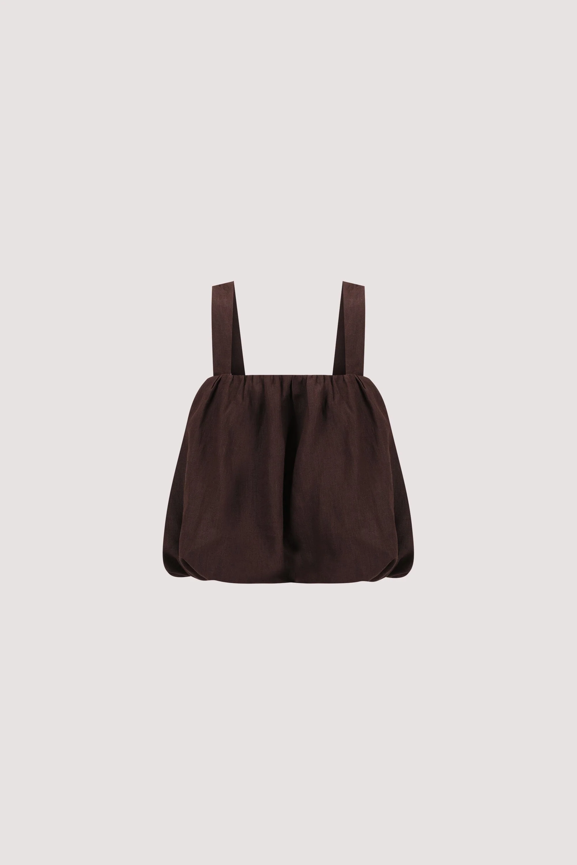 RAVELLO BURNT CHOC LINEN BUBBLE TOP - Image 6