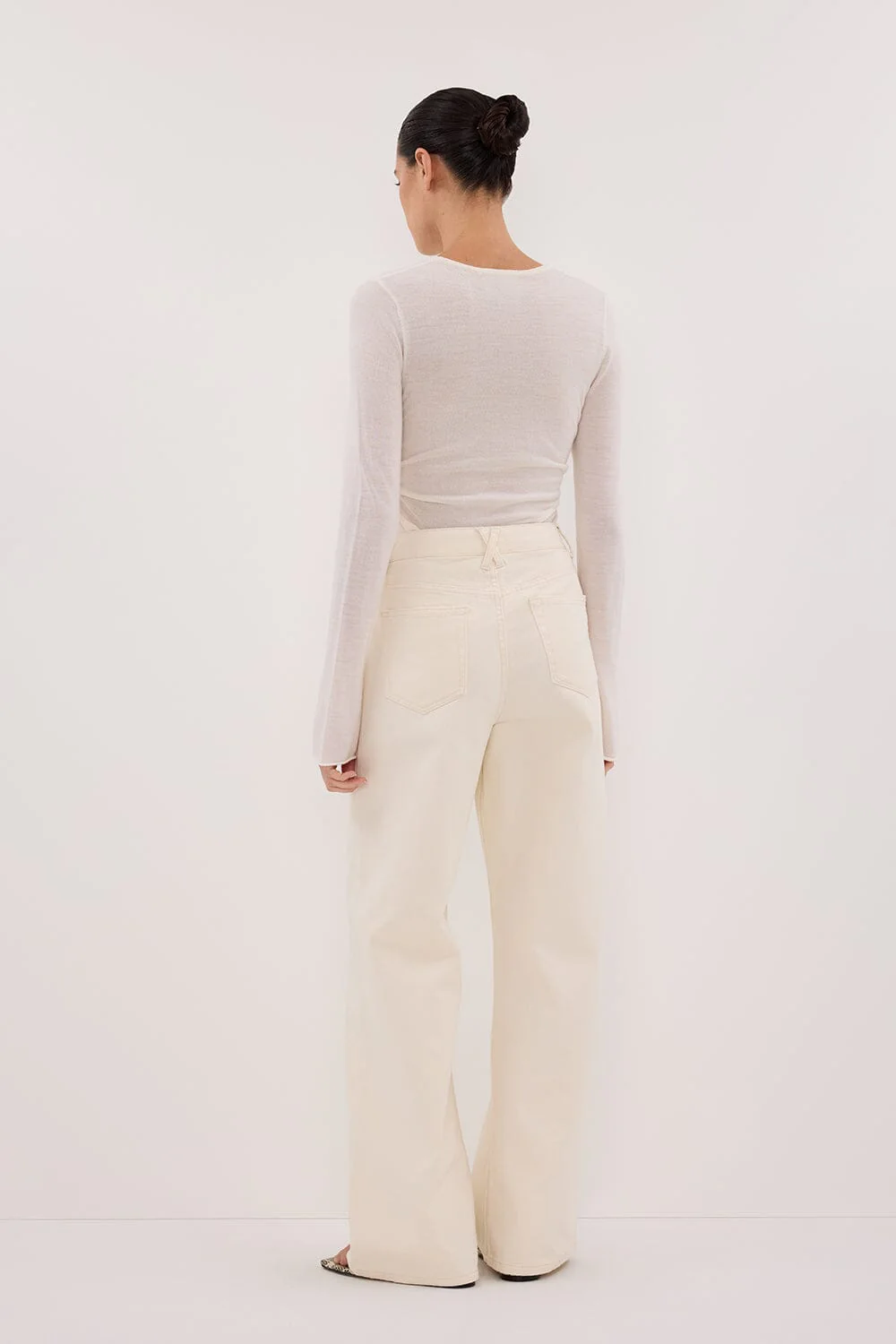 REAGAN 2.0 CREAM SLOUCHY JEAN - Image 4