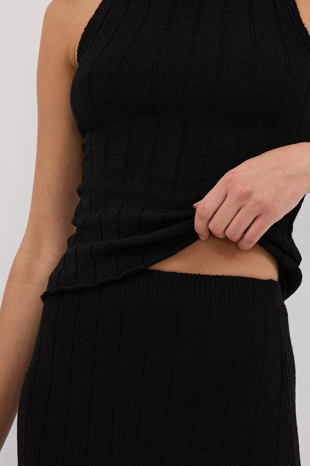 REM BLACK KNIT MIDI SKIRT - Image 5