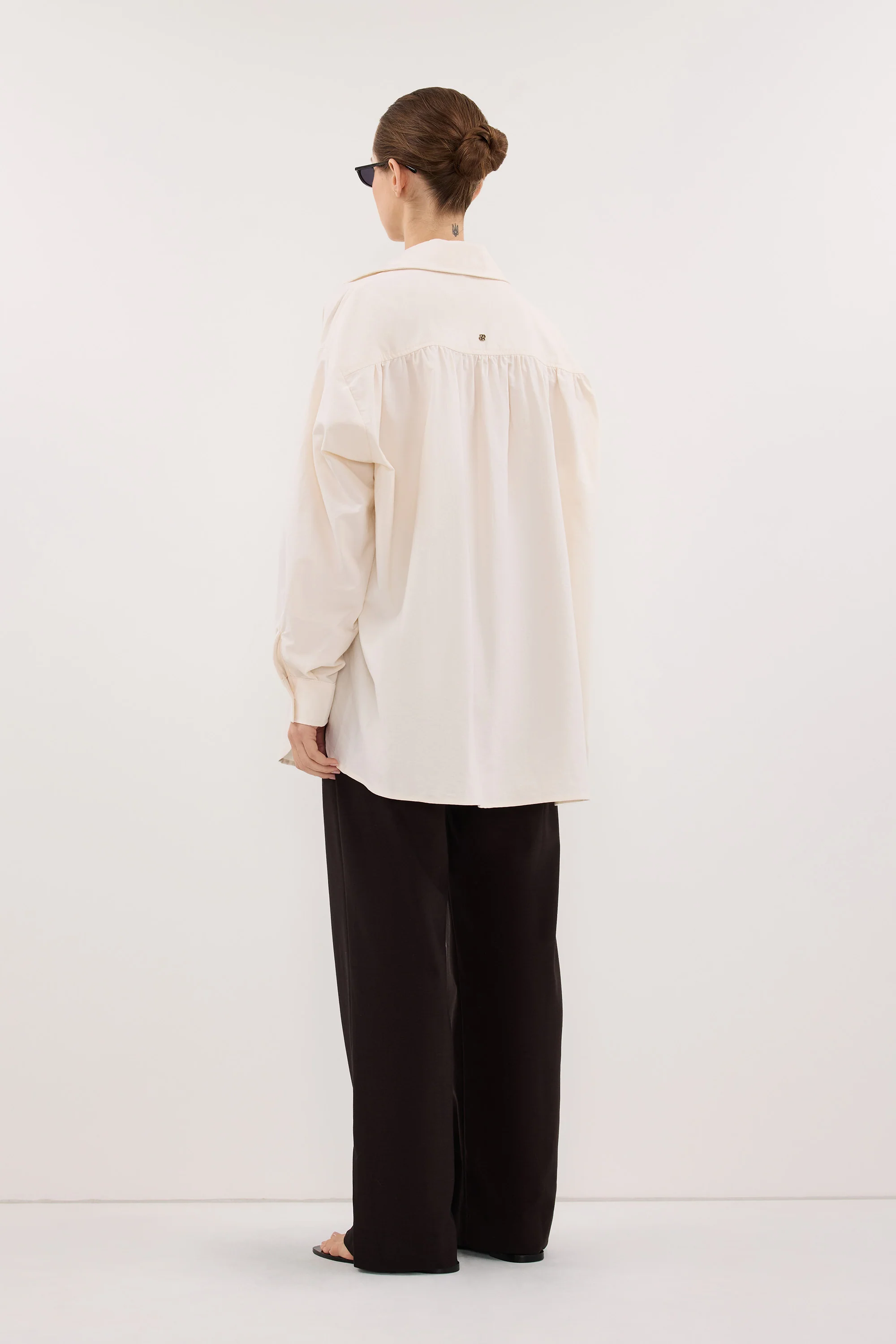 RHEA 2.0 CREAM OVERSIZED COTTON SHIRT - Image 3