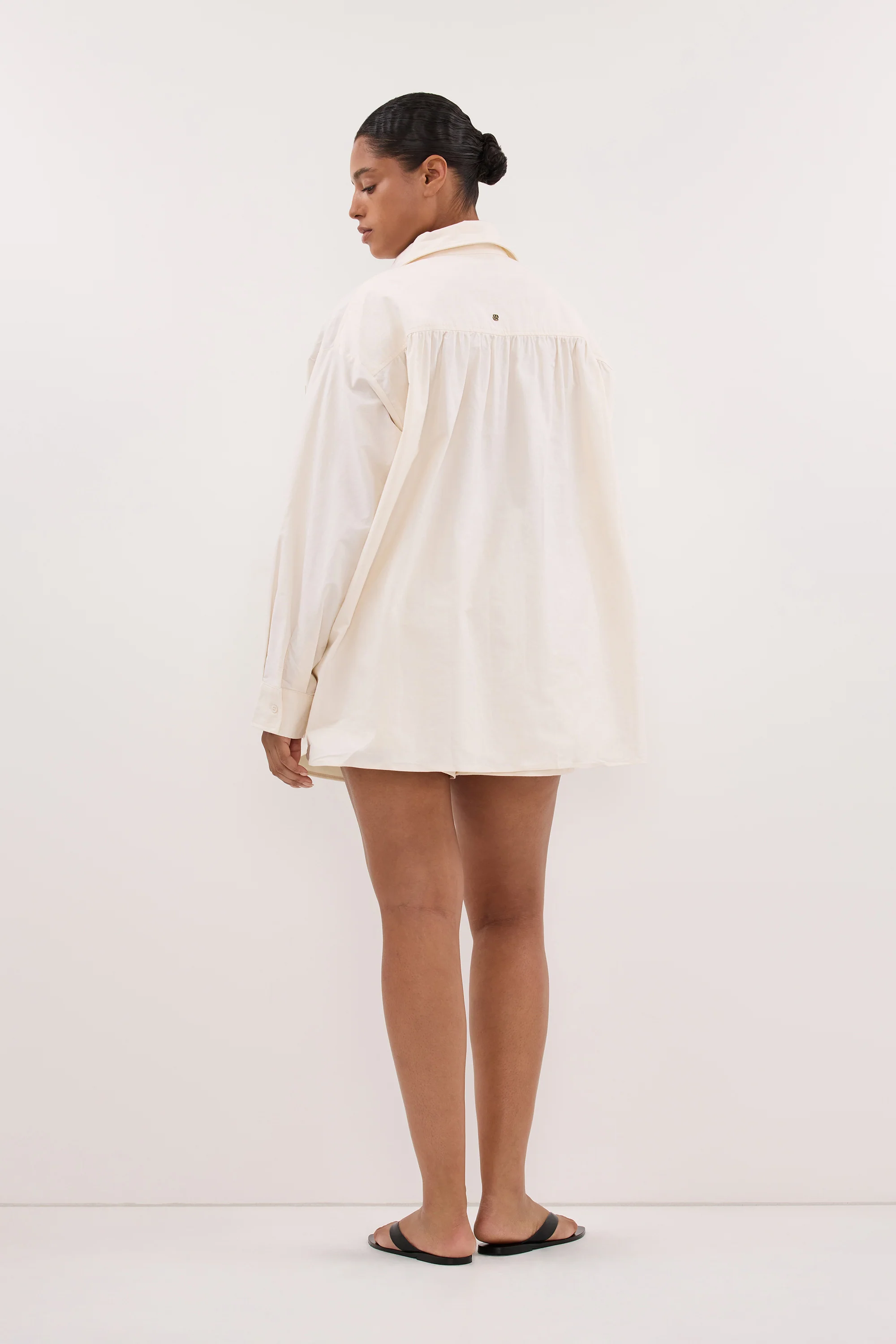 RHEA 2.0 CREAM OVERSIZED COTTON SHIRT - Image 6