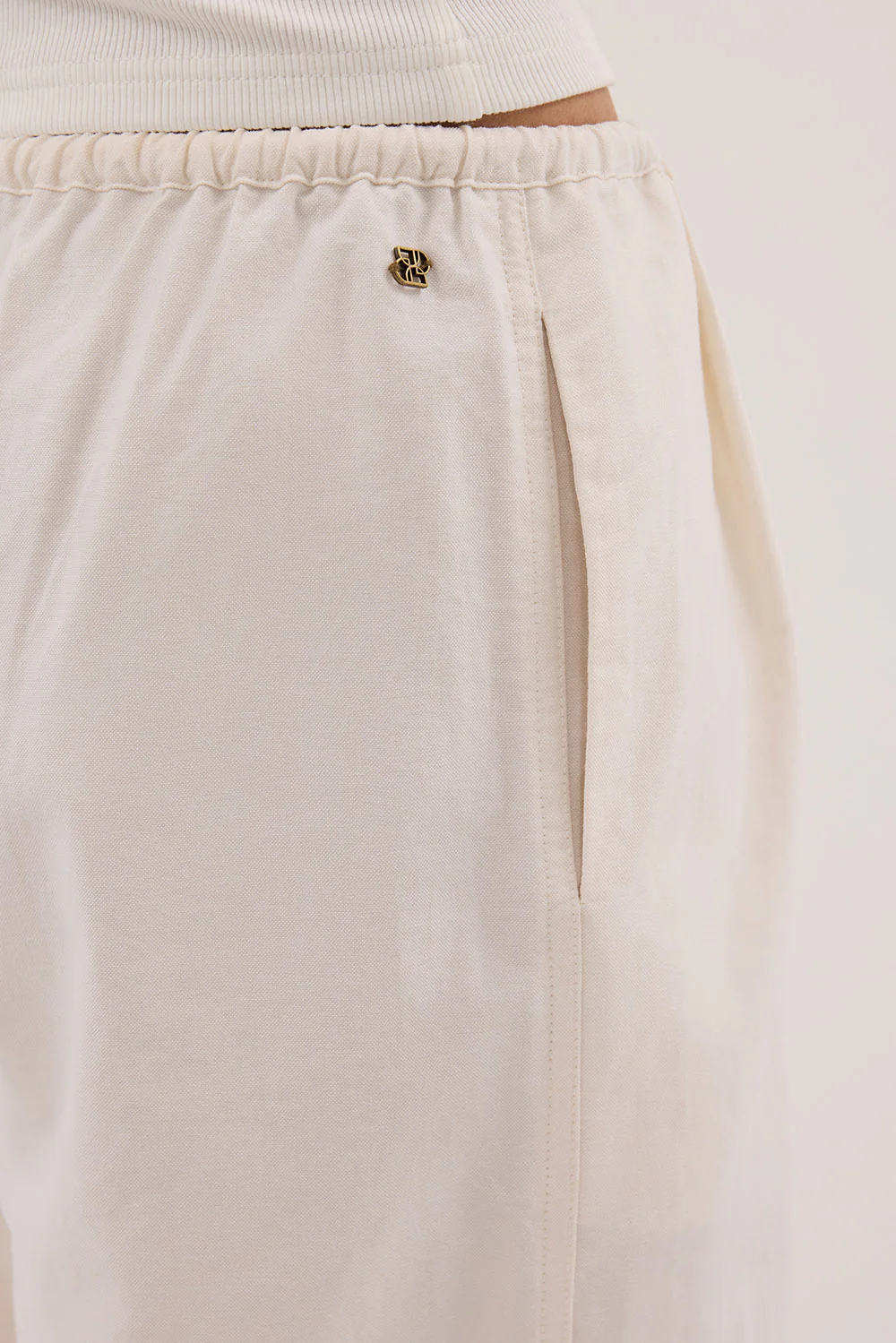 RHEA CREAM COTTON DRAWSTRING PANT - Image 5