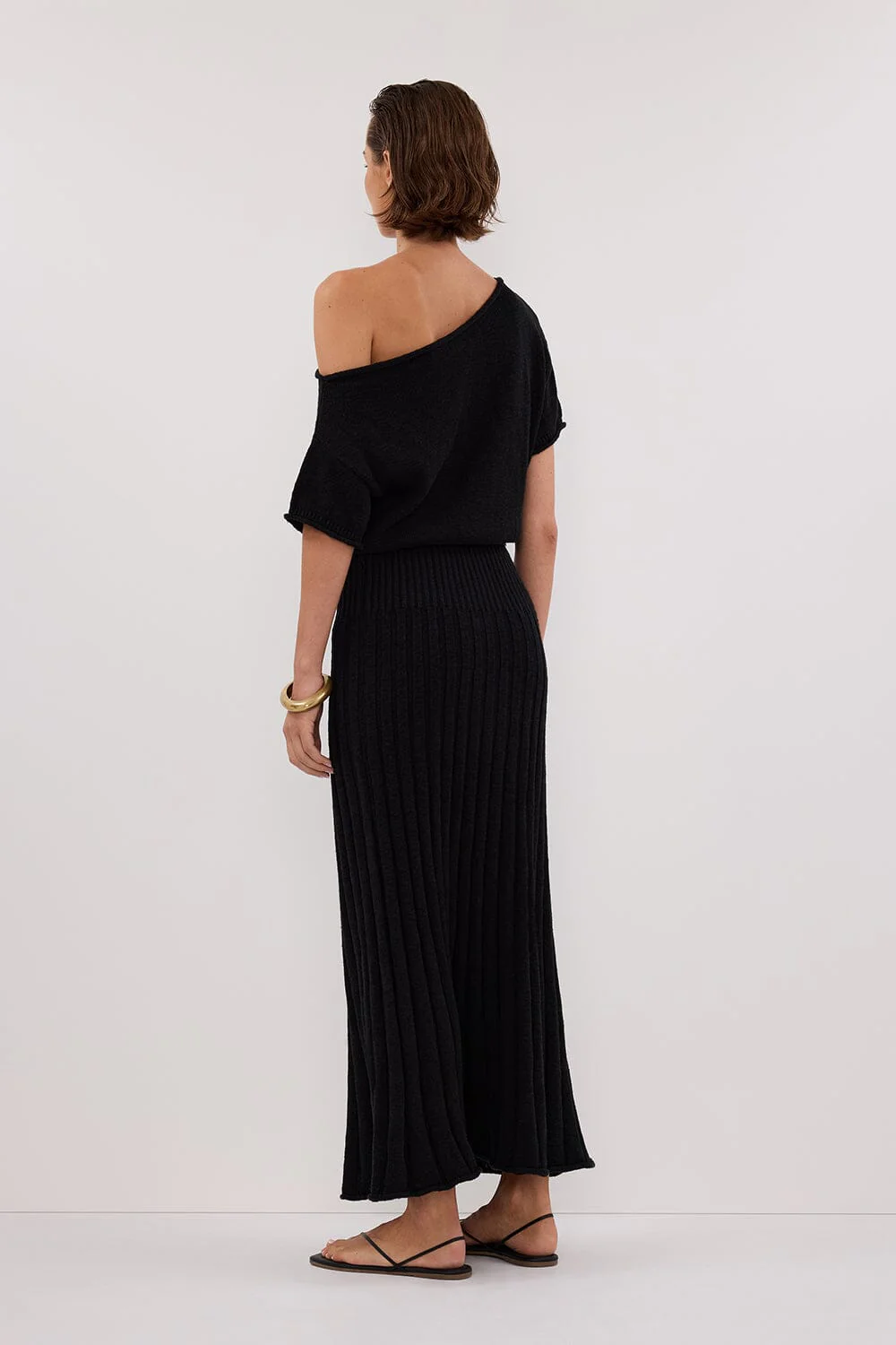 RICK BLACK ASYM KNIT MIDI DRESS - Image 4