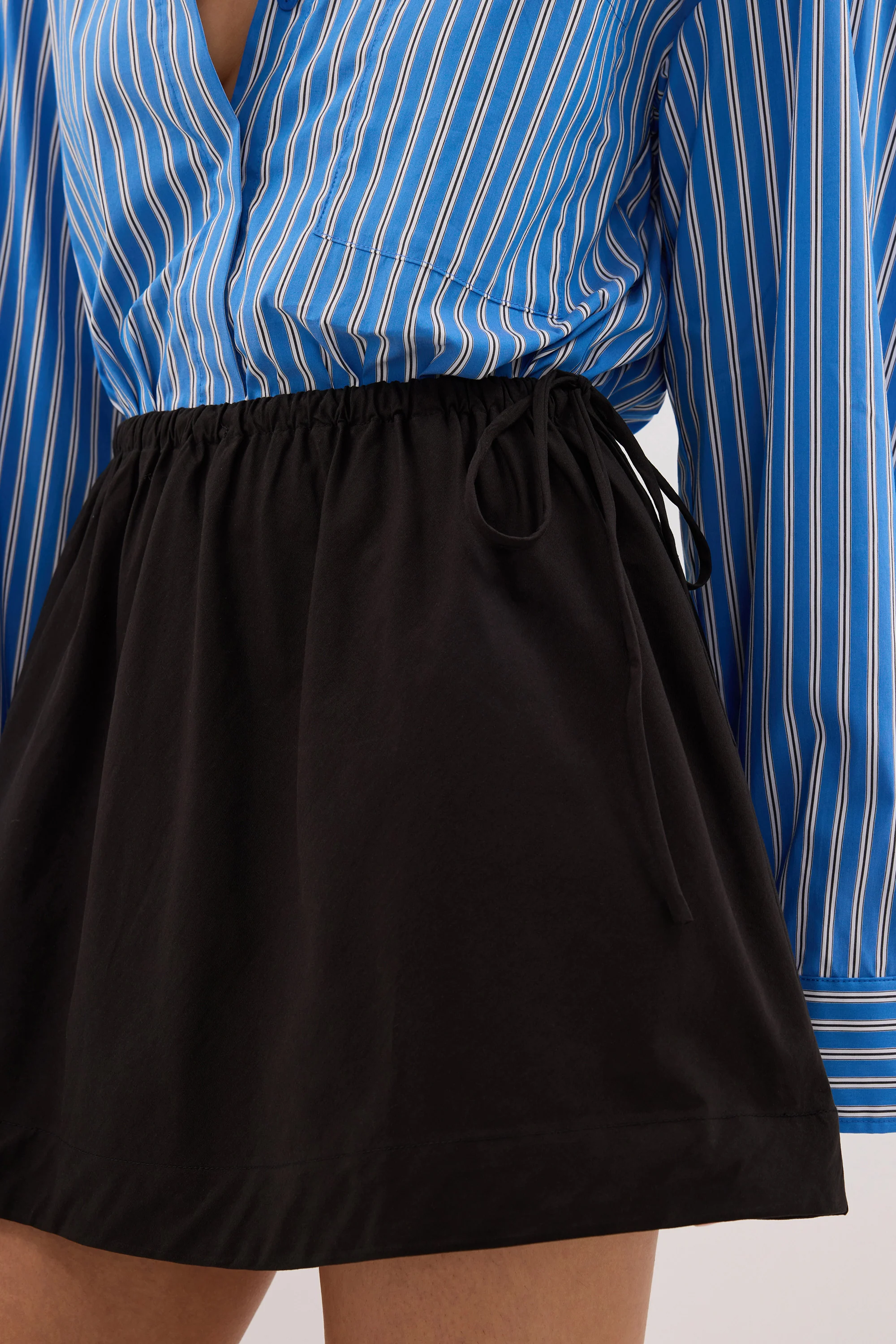 ROMI BLACK COTTON MINI SKIRT - Image 5