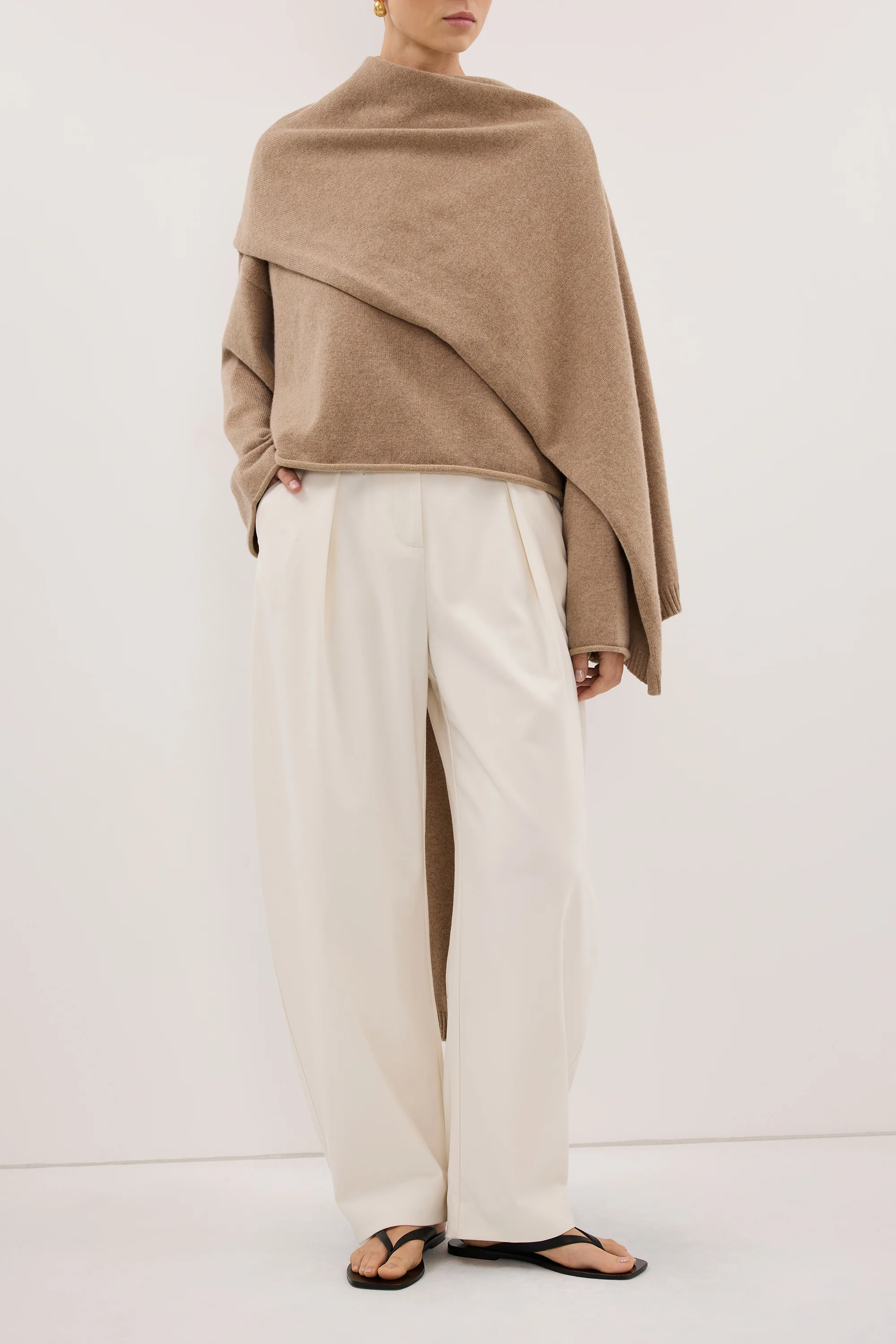 ROMY CREAM BARREL LEG TAILORED PANT - Image 2