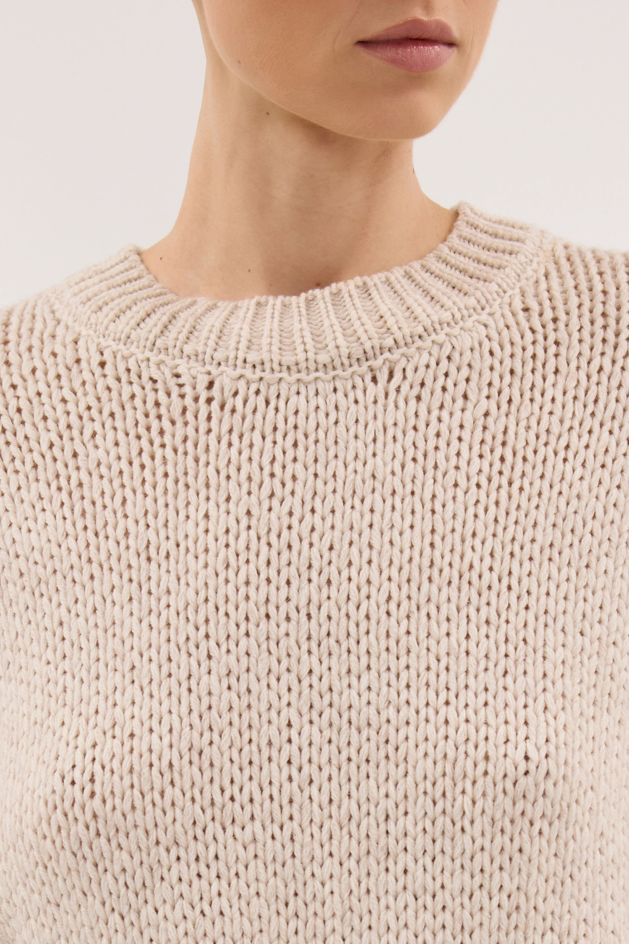 ROSA CHALK CROPPED KNIT JUMPER - Image 5
