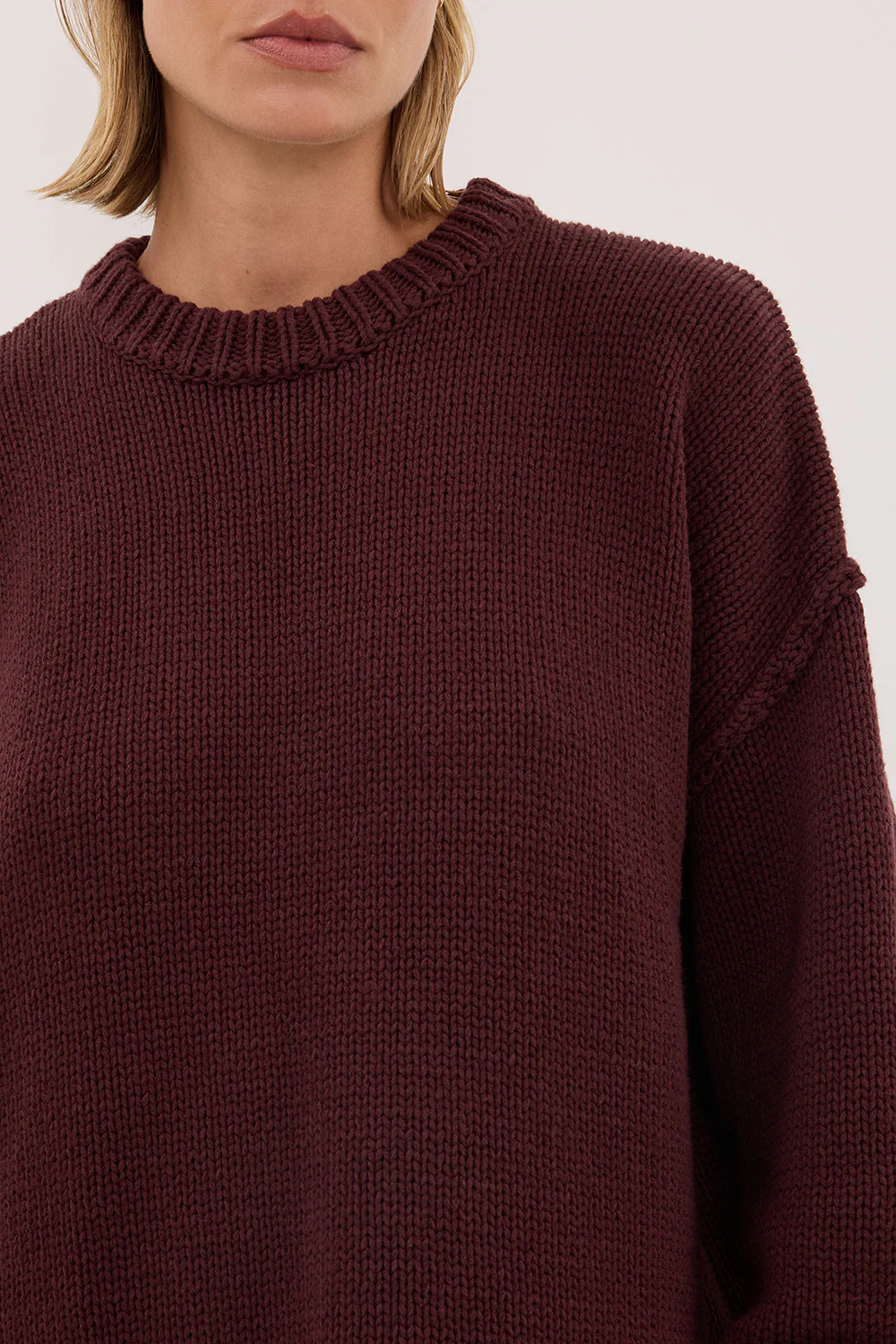 ROY WALNUT OVERSIZED LONGLINE KNIT JUMPER - Image 5