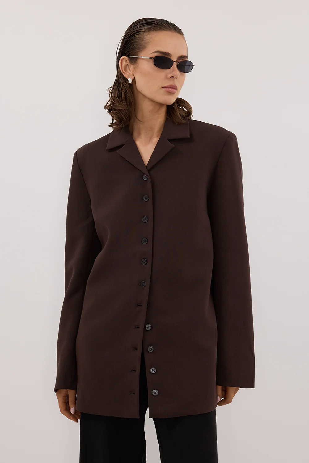RYKER DARK CHOC OVERSIZED BLAZER - Image 2