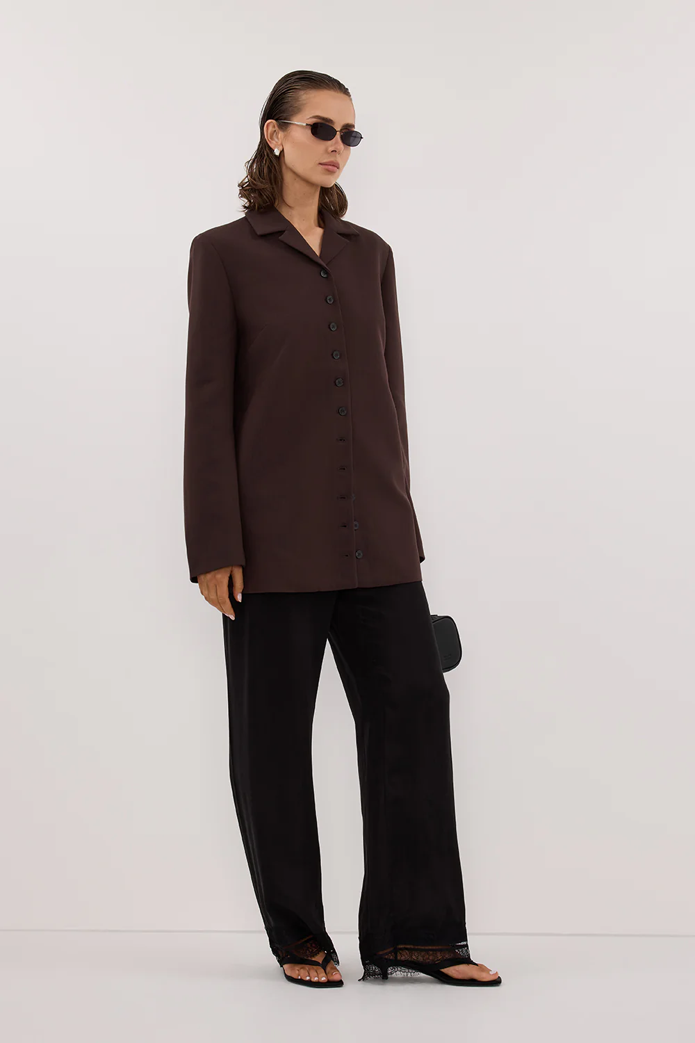 RYKER DARK CHOC OVERSIZED BLAZER - Image 3