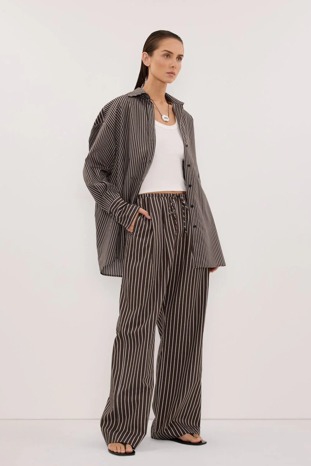 SABLE BITTER CHOC SILK BLEND PANT - Image 3