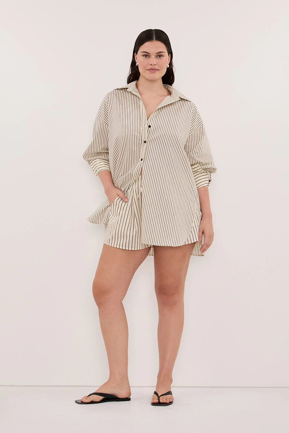 SABLE CREAM OVERSIZED SILK BLEND SHIRT - Image 6