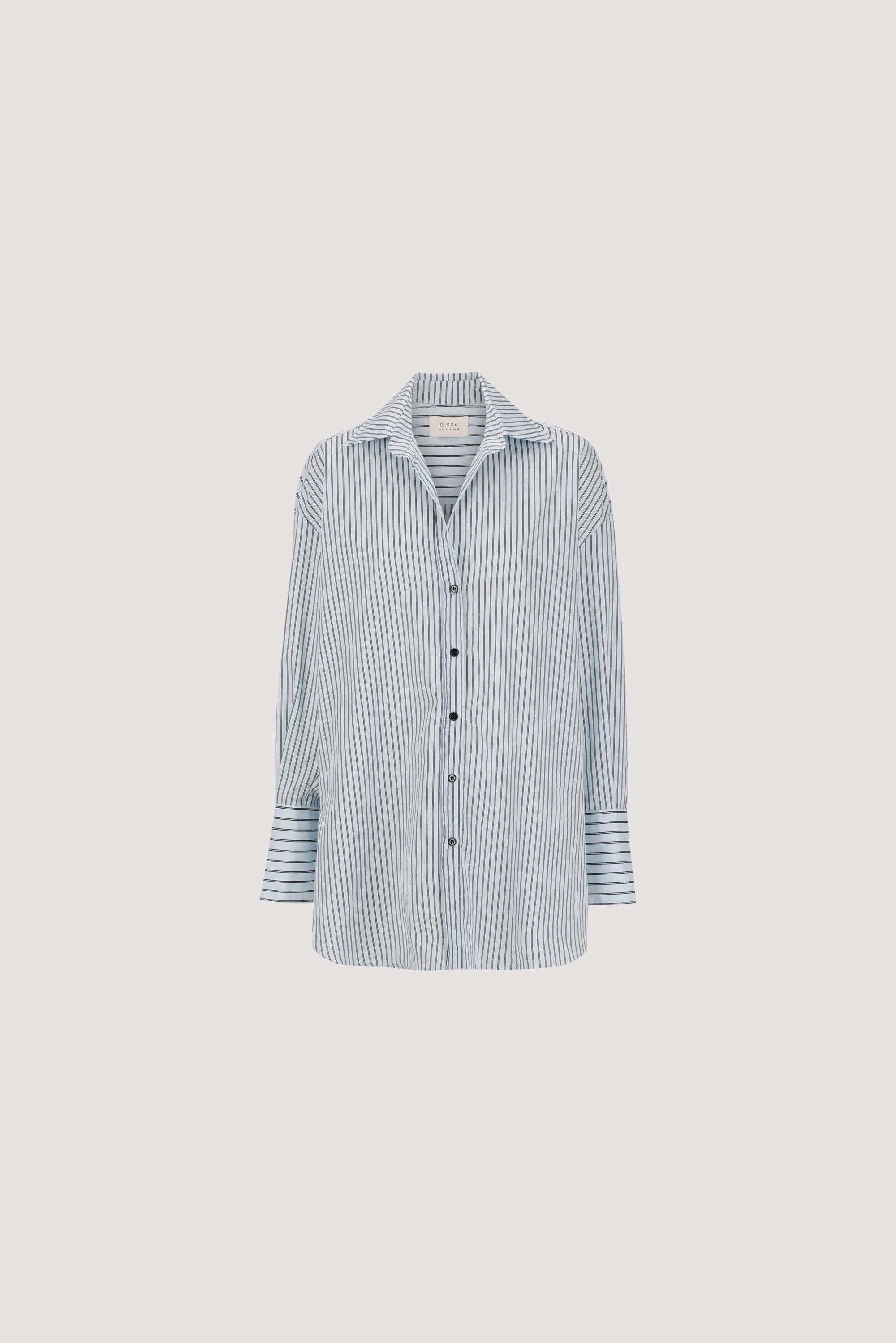 SABLE ICE BLUE OVERSIZED SILK BLEND SHIRT - Image 7