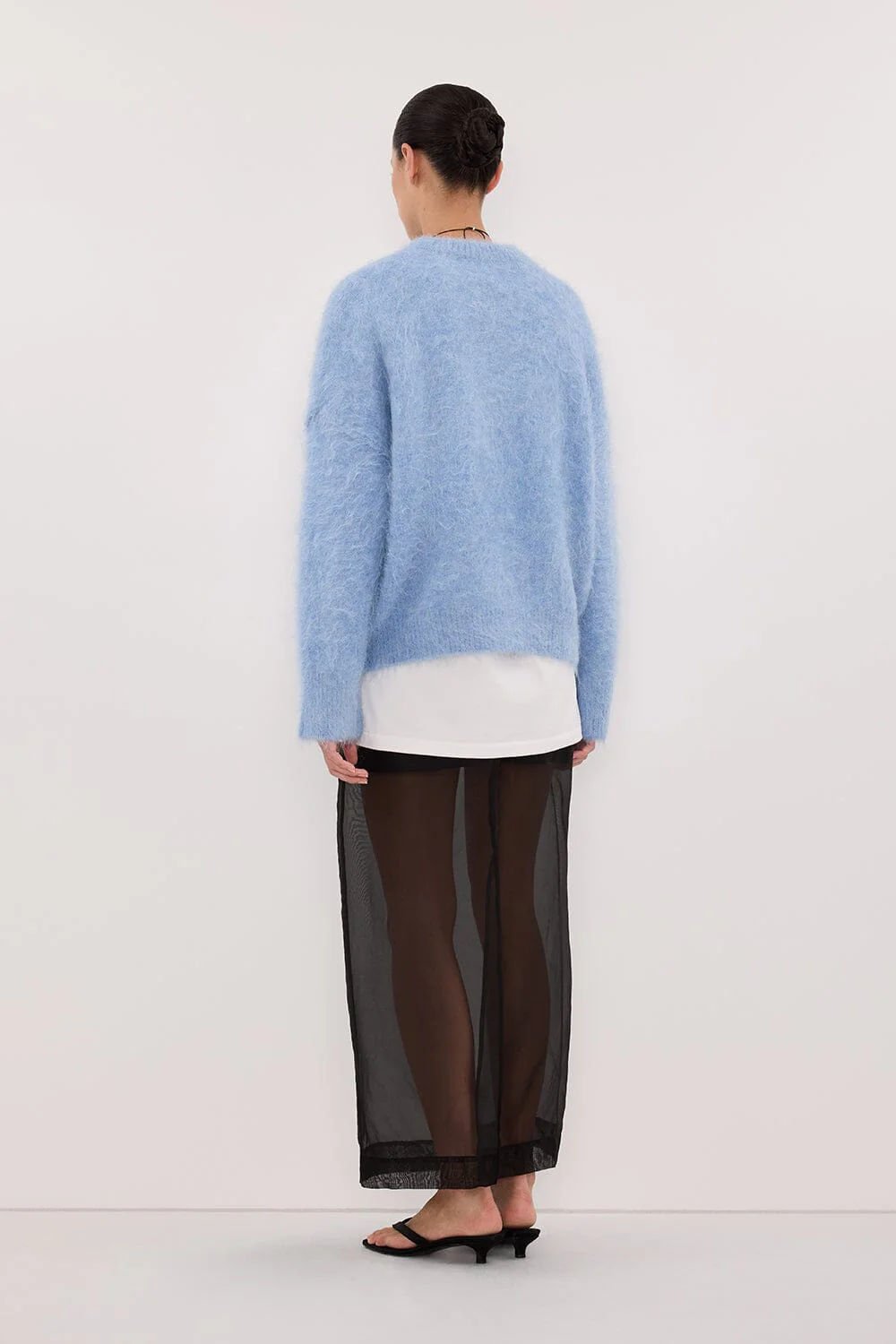 SALMA DUSTY BLUE CREW NECK KNIT JUMPER - Image 5