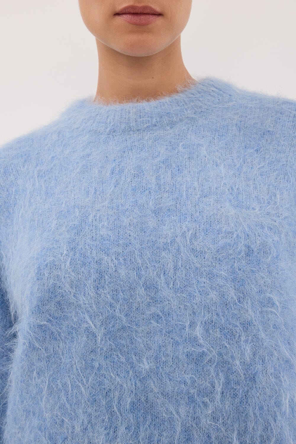 SALMA DUSTY BLUE CREW NECK KNIT JUMPER - Image 6