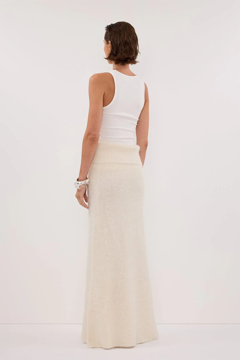 SALMA IVORY KNIT MAXI SKIRT - Image 7