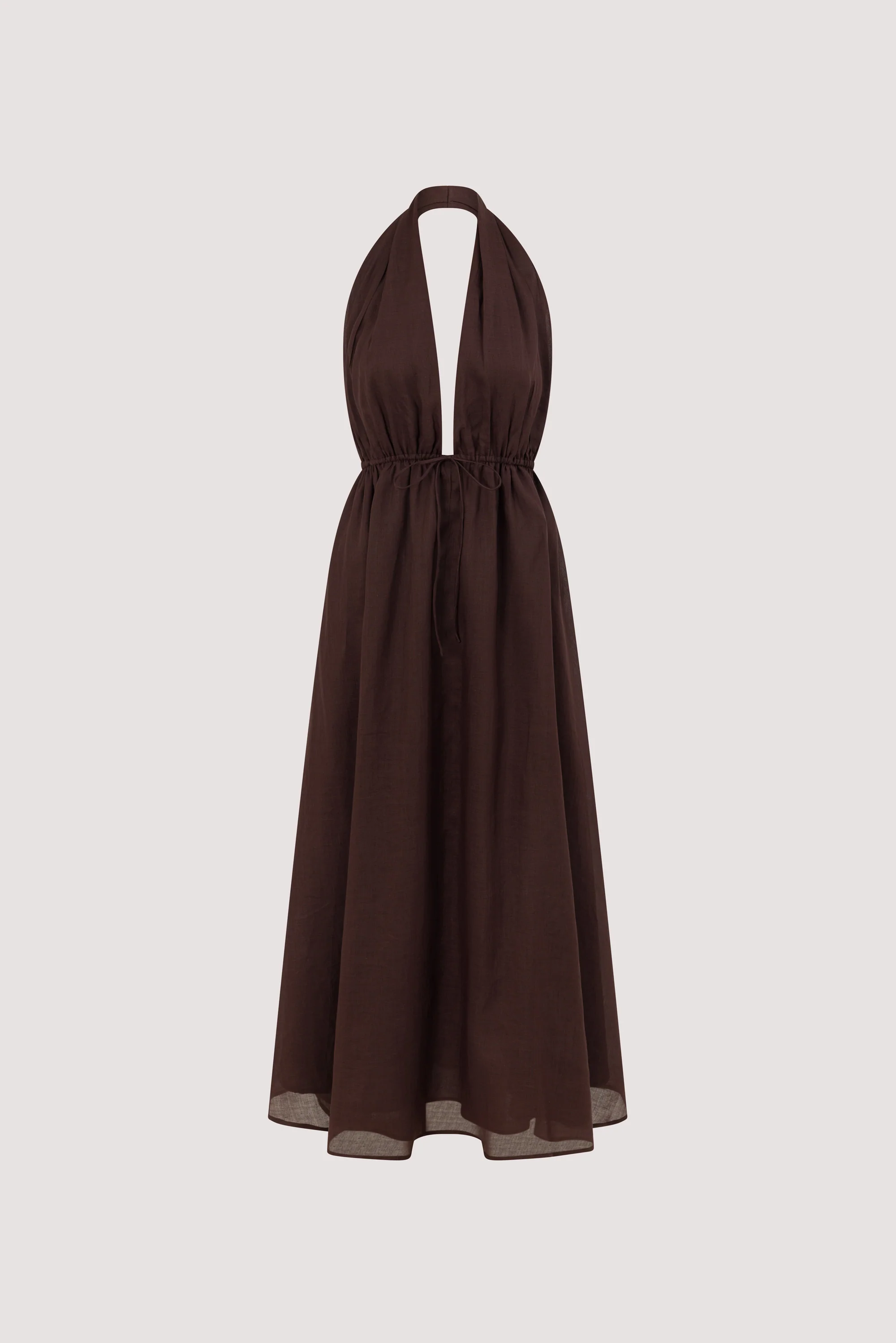 SAMMI BURNT CHOC RAMIE MIDI DRESS - Image 6