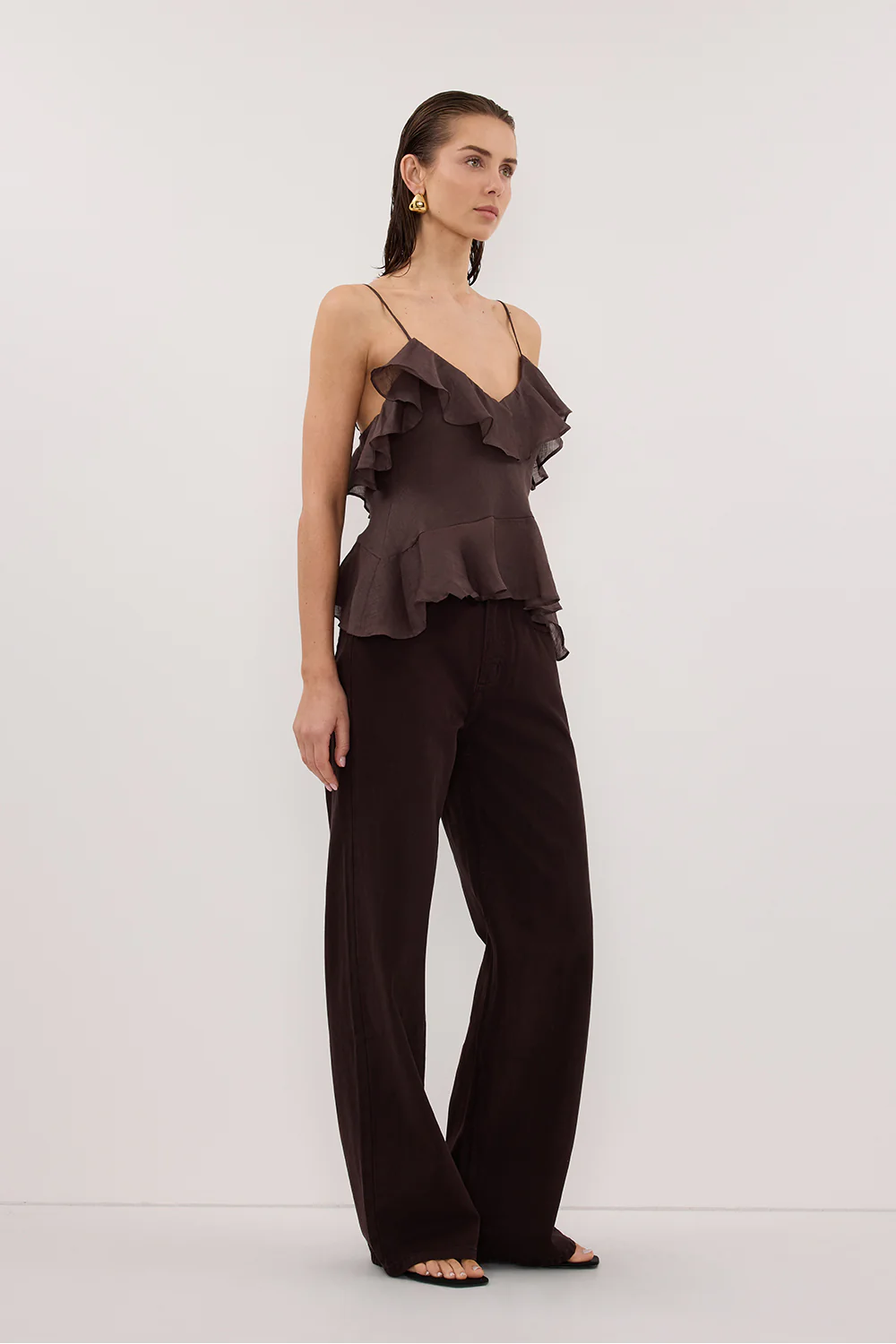 SARA DARK CHOC RAMIE CAMI TOP - Image 3