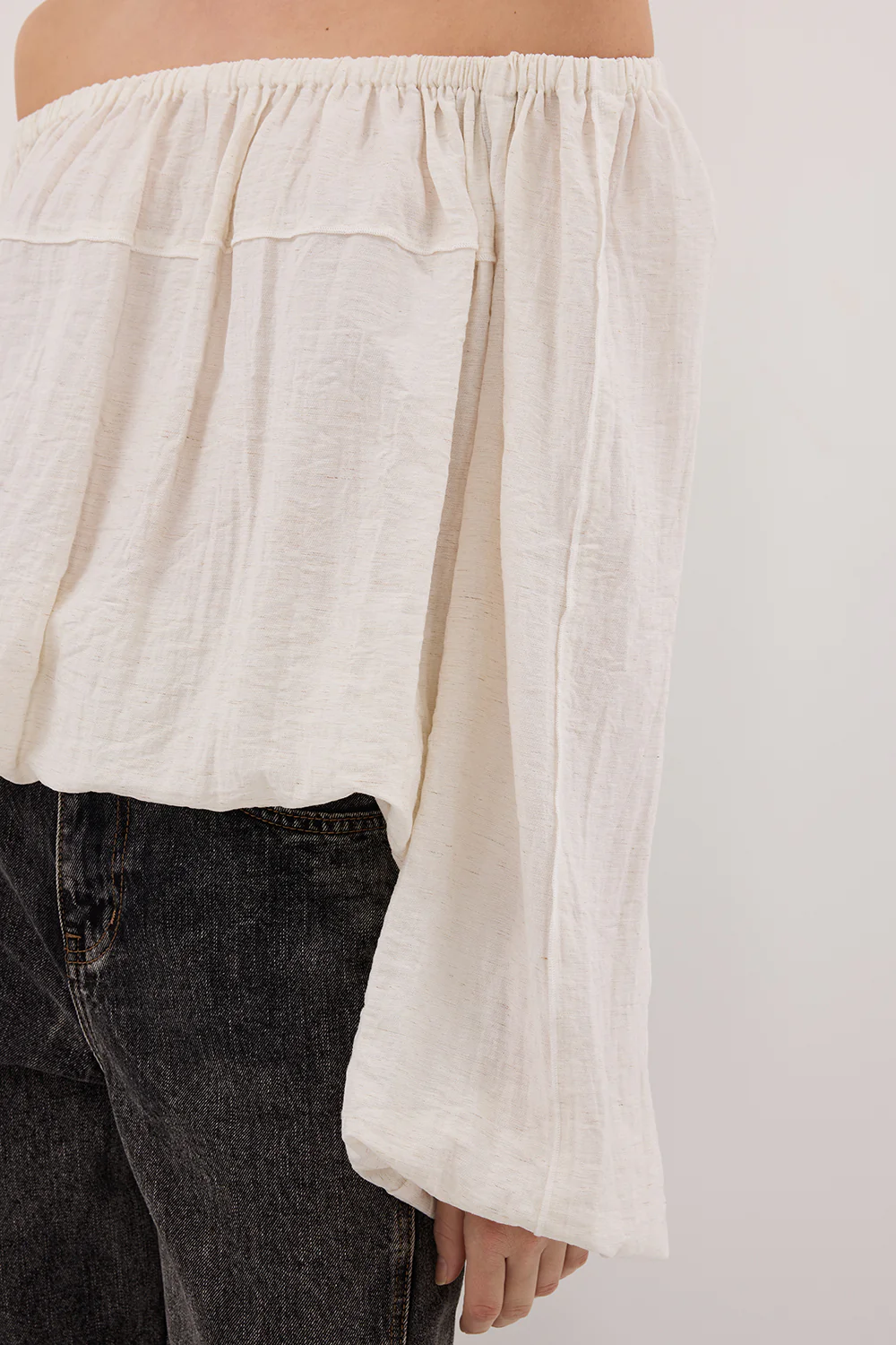 SHANIYA CREAM MARLE LONG SLEEVE TOP - Image 5