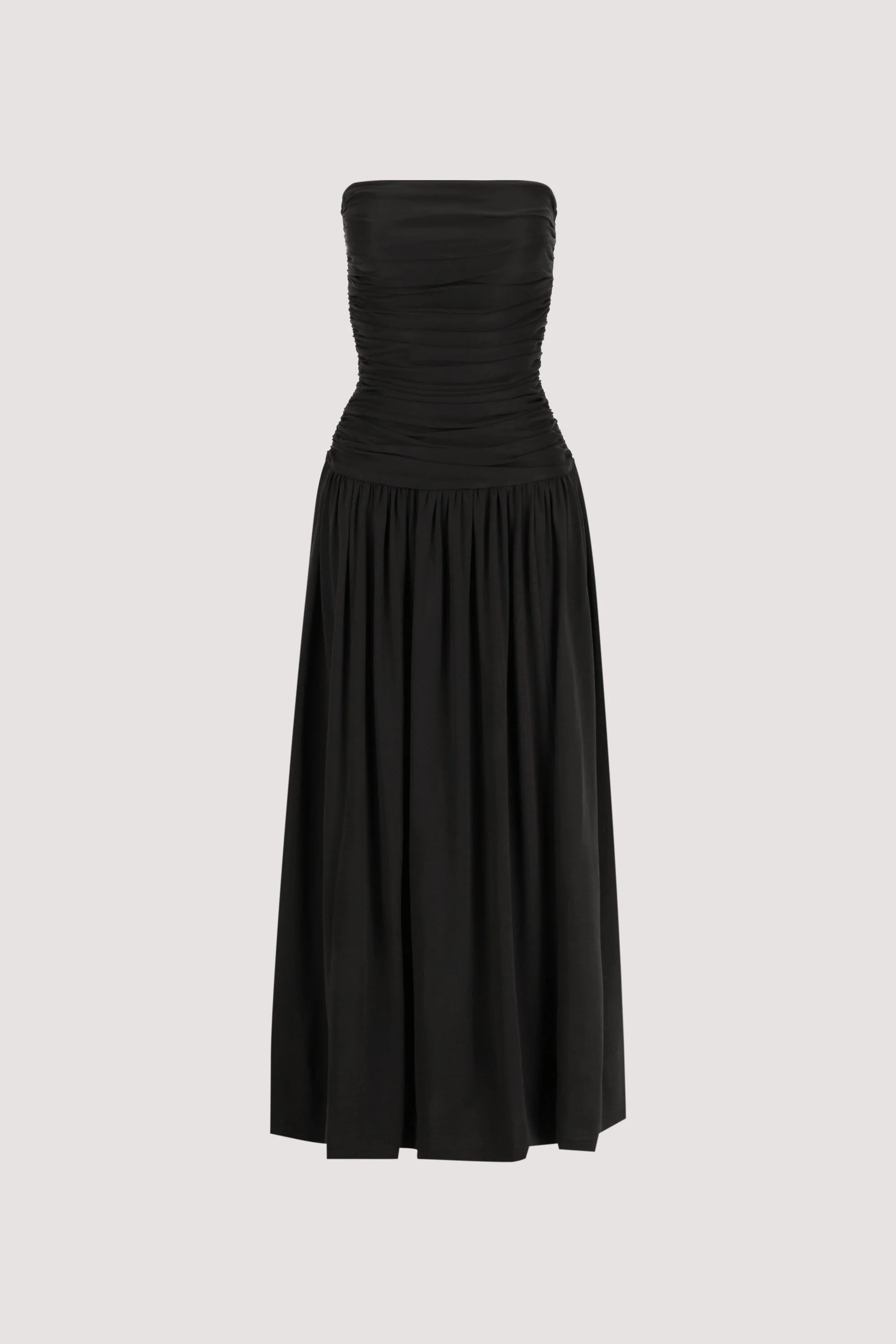 SHARI BLACK STRAPLESS BANDEAU MIDI DRESS - Image 8