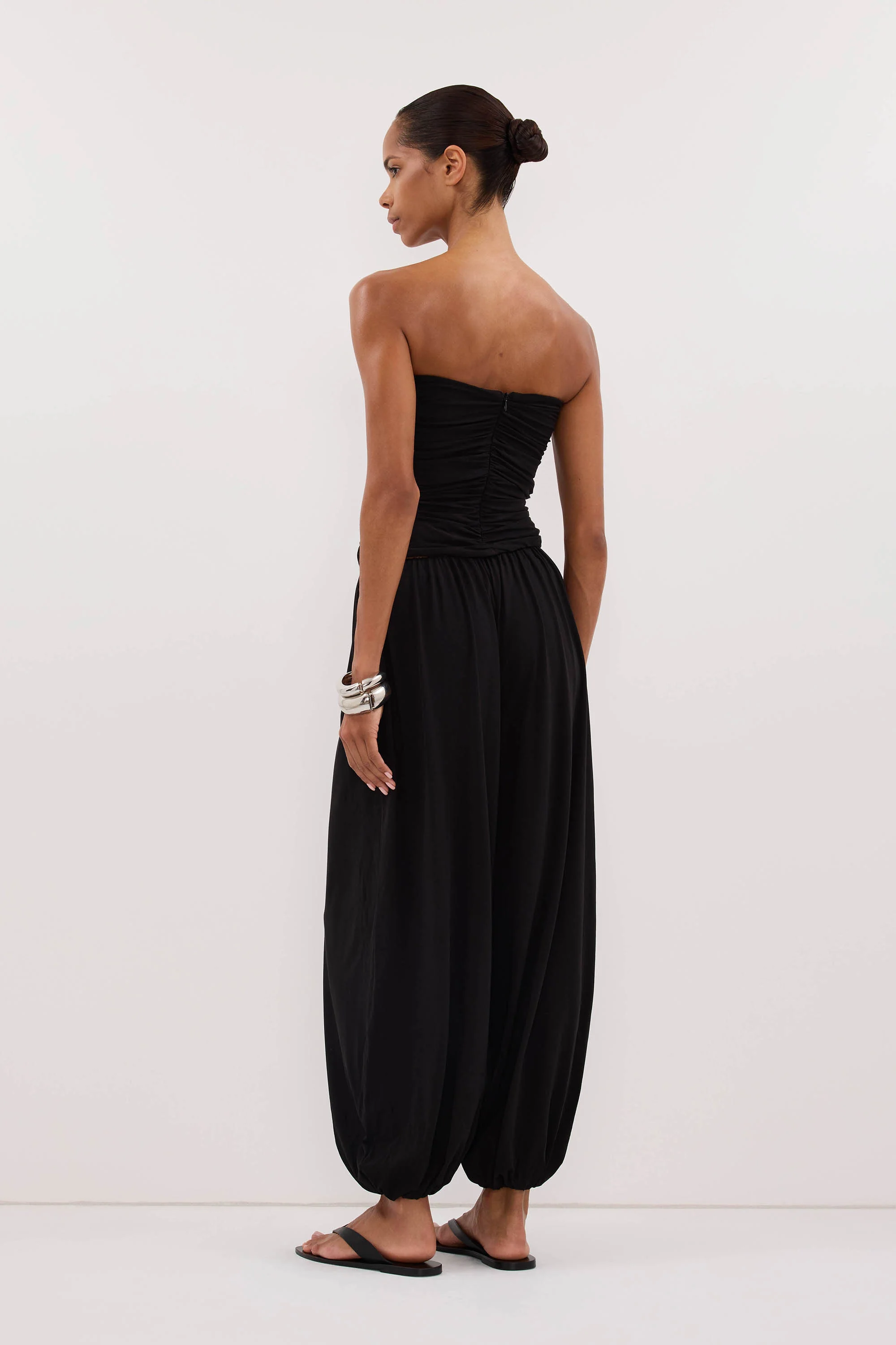 SHARI BLACK MODAL BALLOON PANT - Image 4
