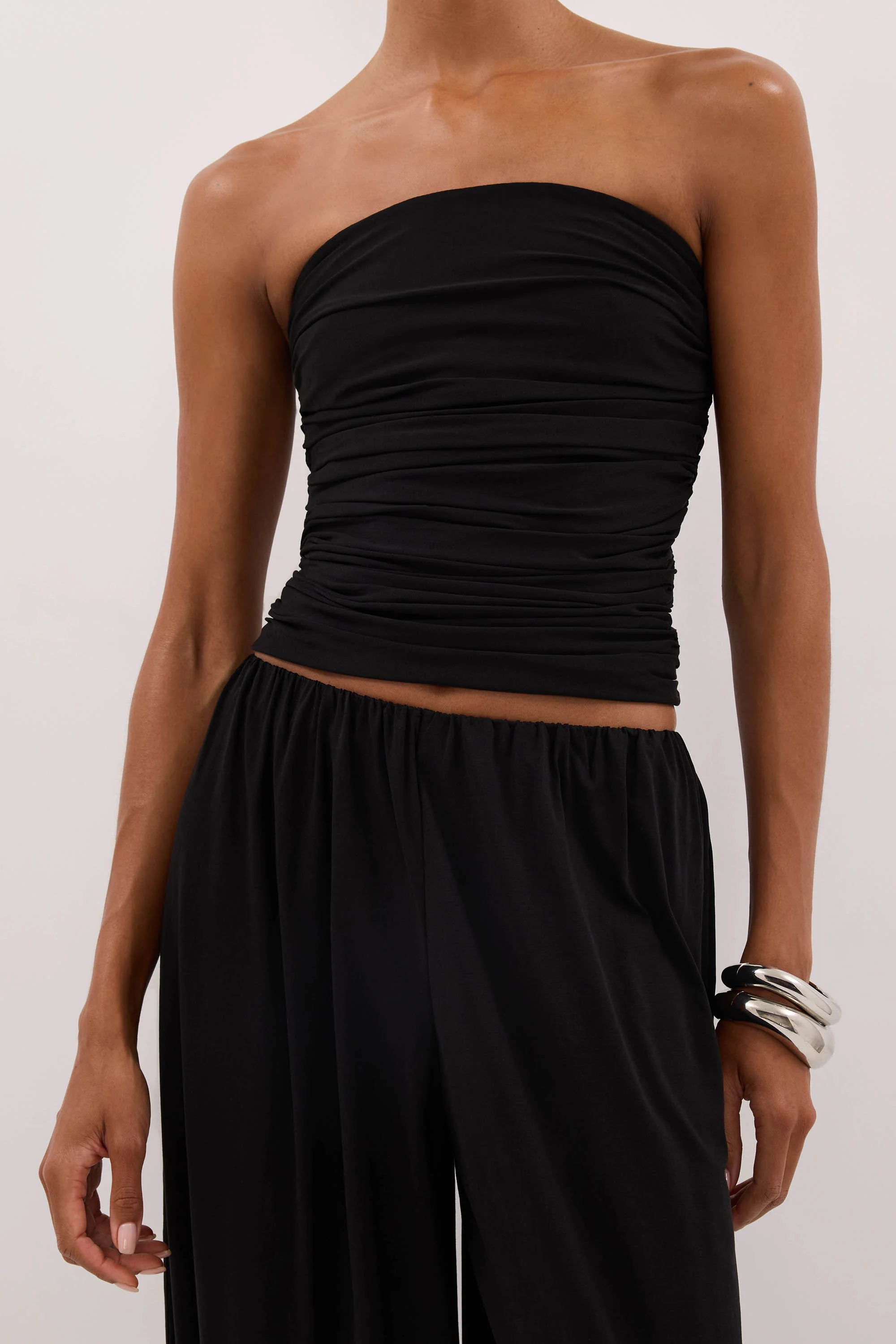 SHARI BLACK MODAL BALLOON PANT - Image 5