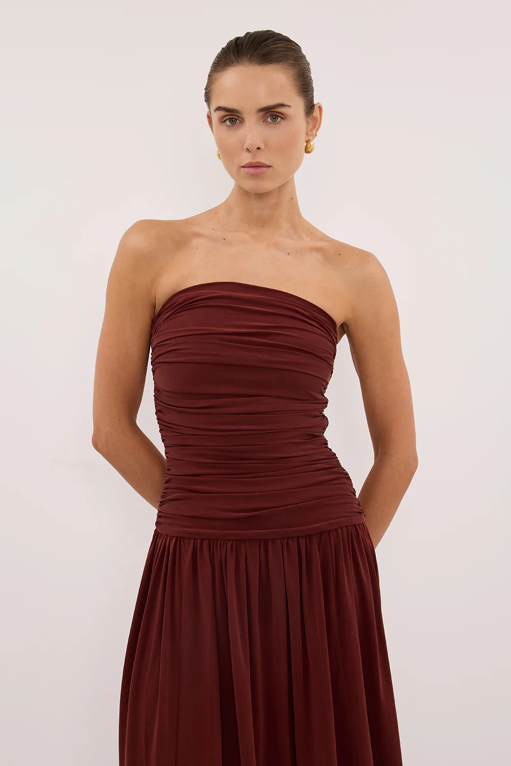 SHARI SAHARA STRAPLESS BANDEAU MIDI DRESS - Image 3