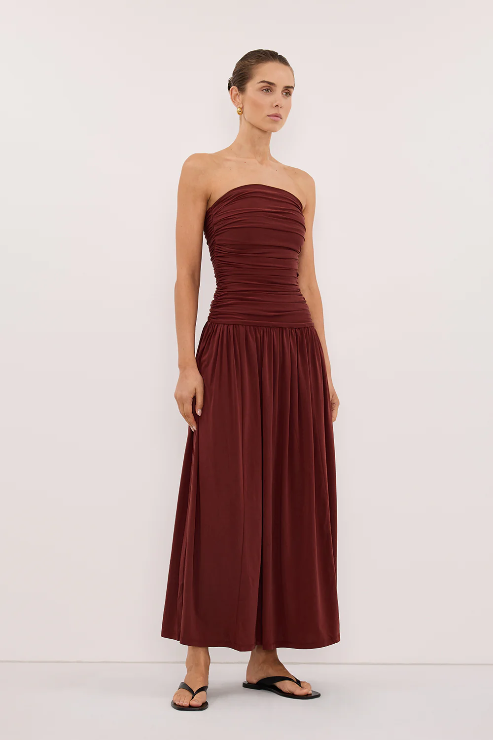SHARI SAHARA STRAPLESS BANDEAU MIDI DRESS - Image 4