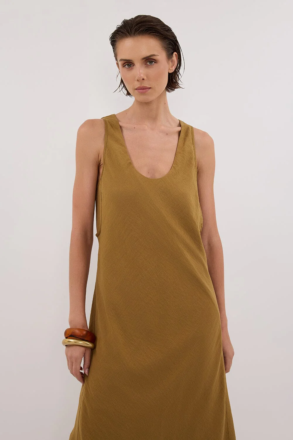 SHILOH FERN SCOOP NECK MIDI DRESS - Image 2