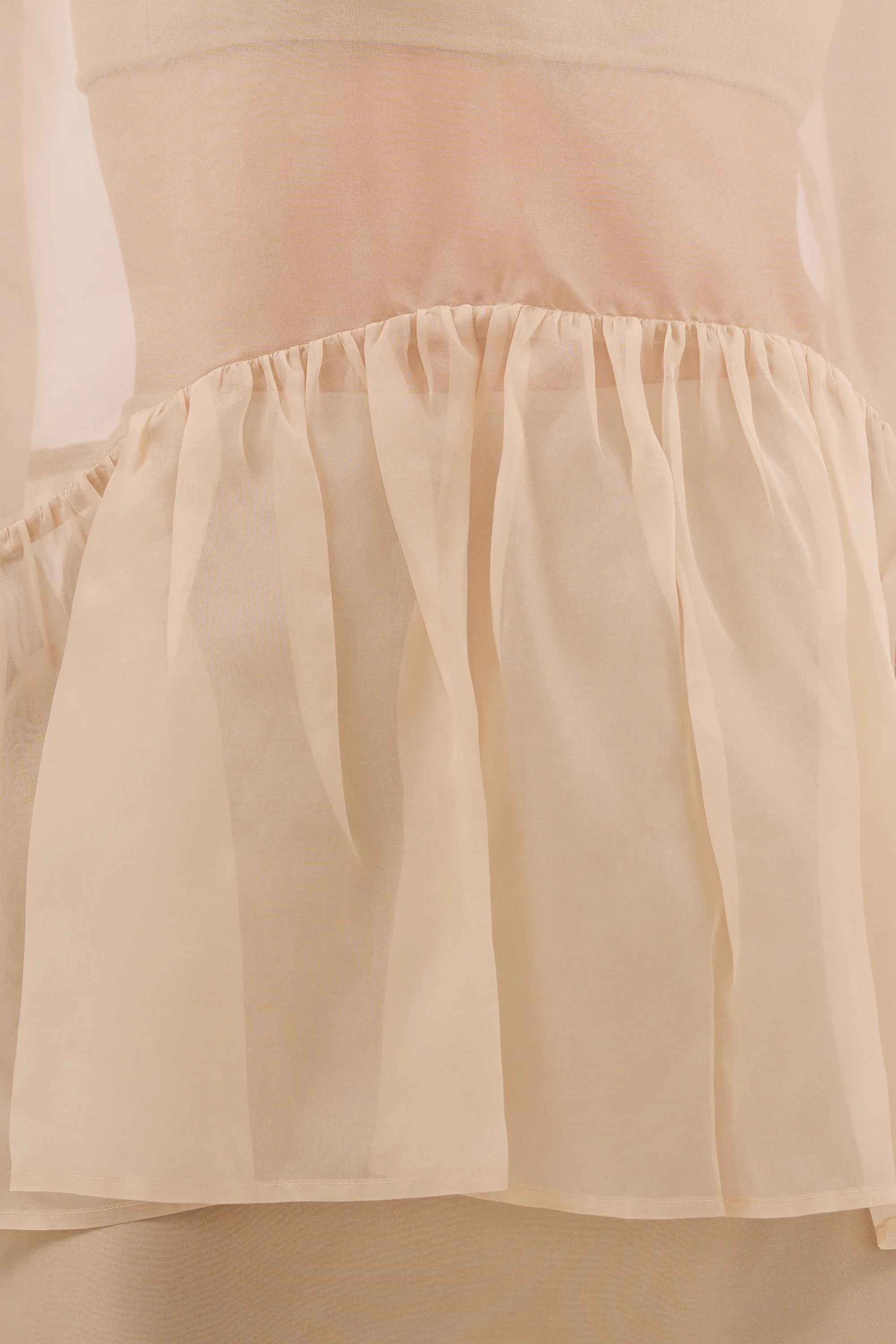 SIAN GOLD SILK ORGANZA DROP WAIST TOP - Image 5