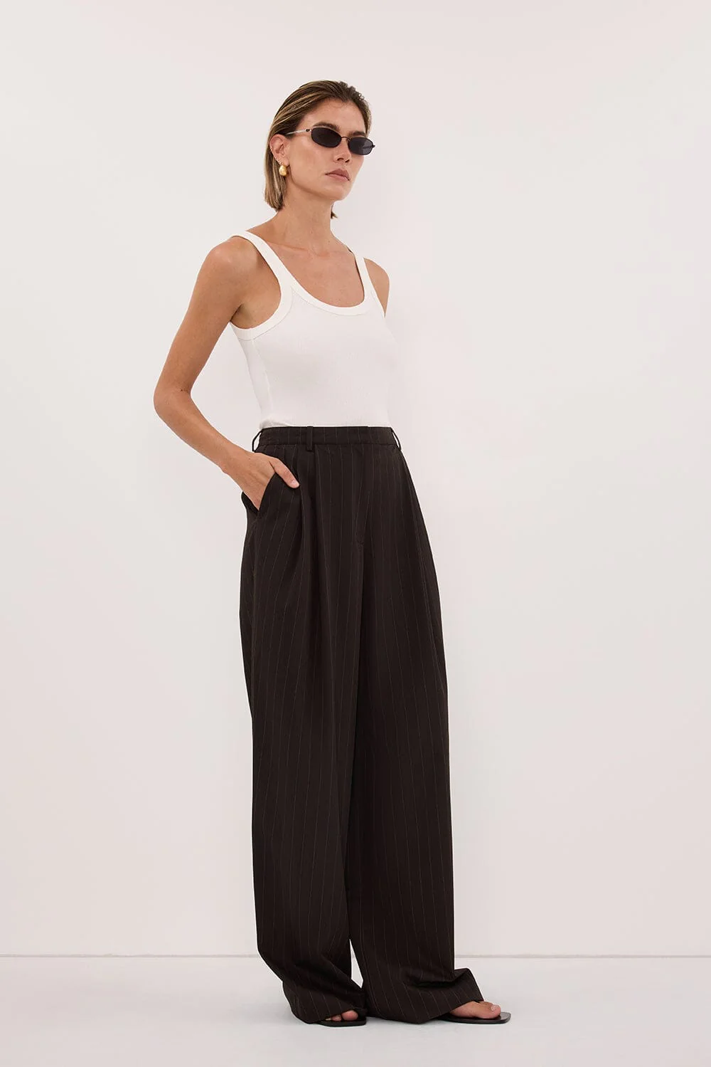 SIAN PEAT CHOC TAILORED WIDE PANT - Image 4